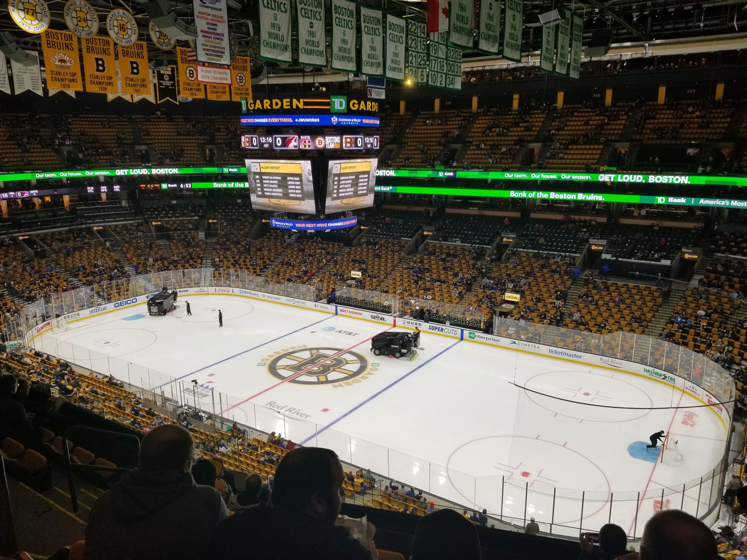 Better than I thought, right in the middle of my section : TD Garden ...