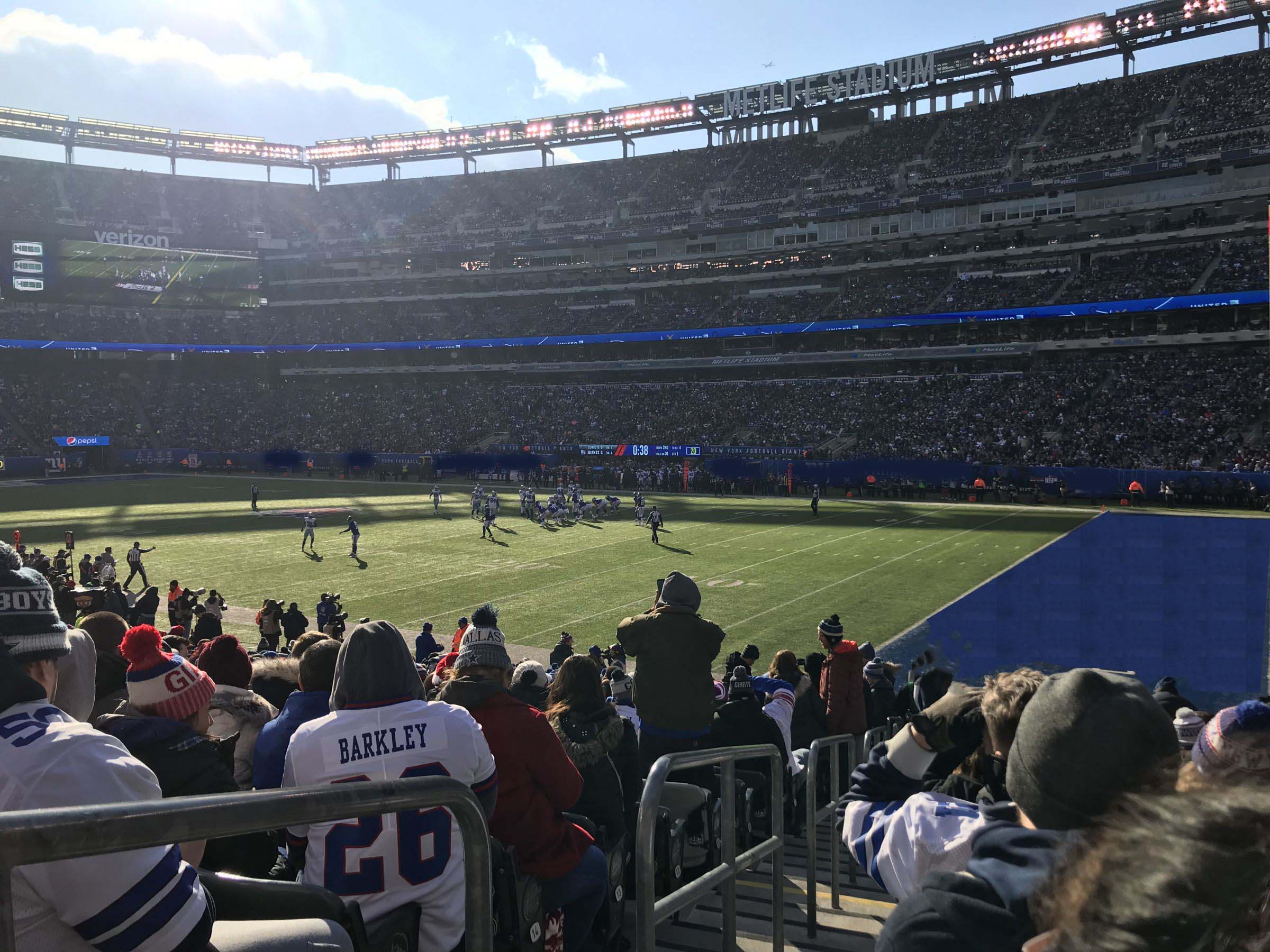 section 108, row 18 seat view  for football - metlife stadium