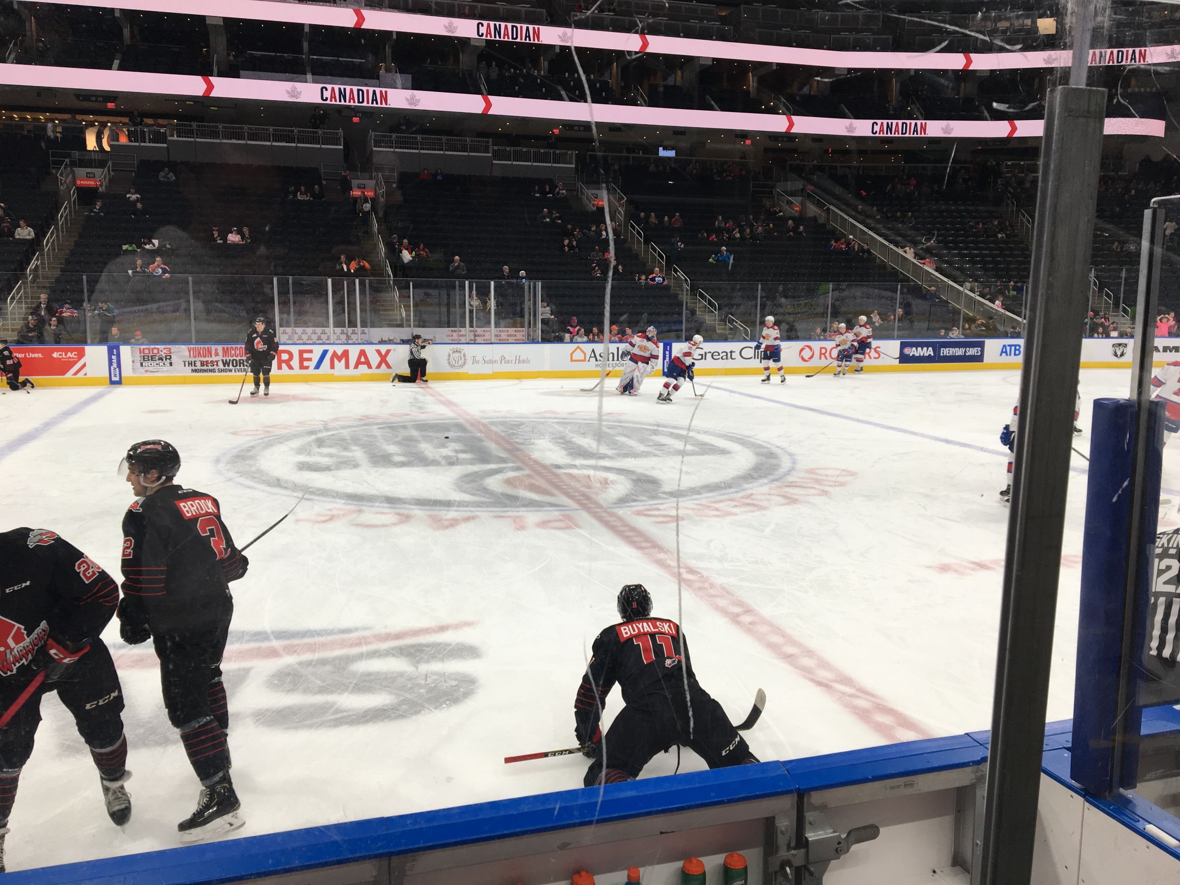 section 103, row 3 seat view  for hockey - rogers place
