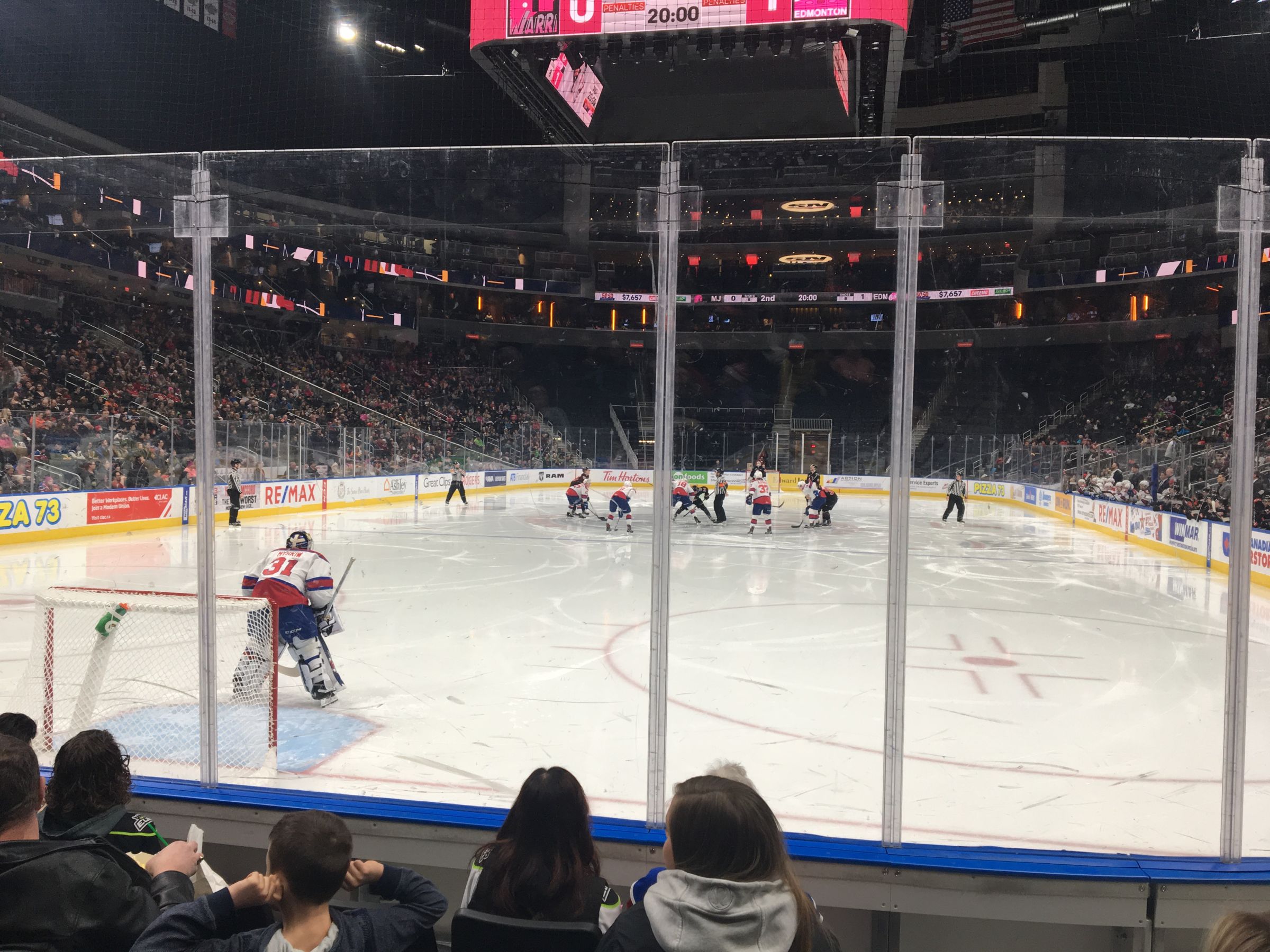 section 110, row 4 seat view  for hockey - rogers place