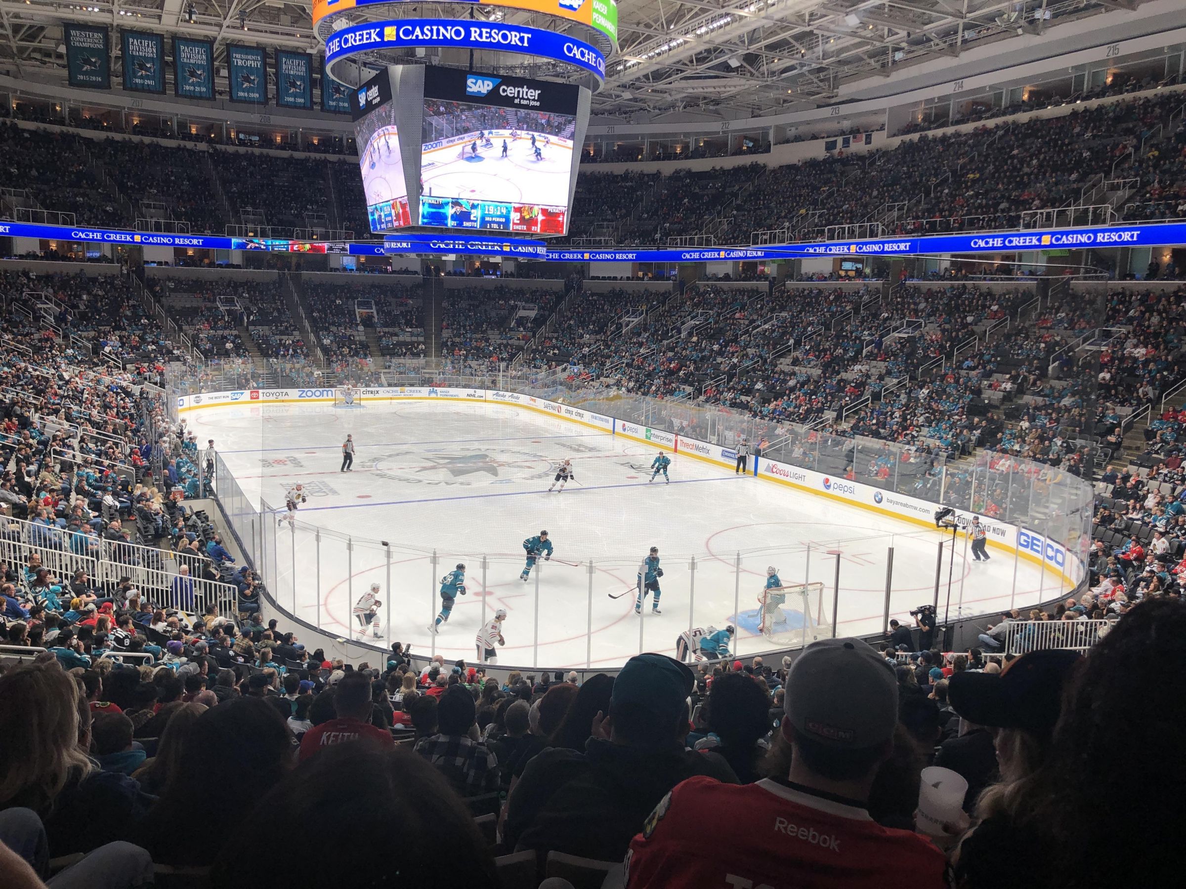 section 124, row 23 seat view  for hockey - sap center