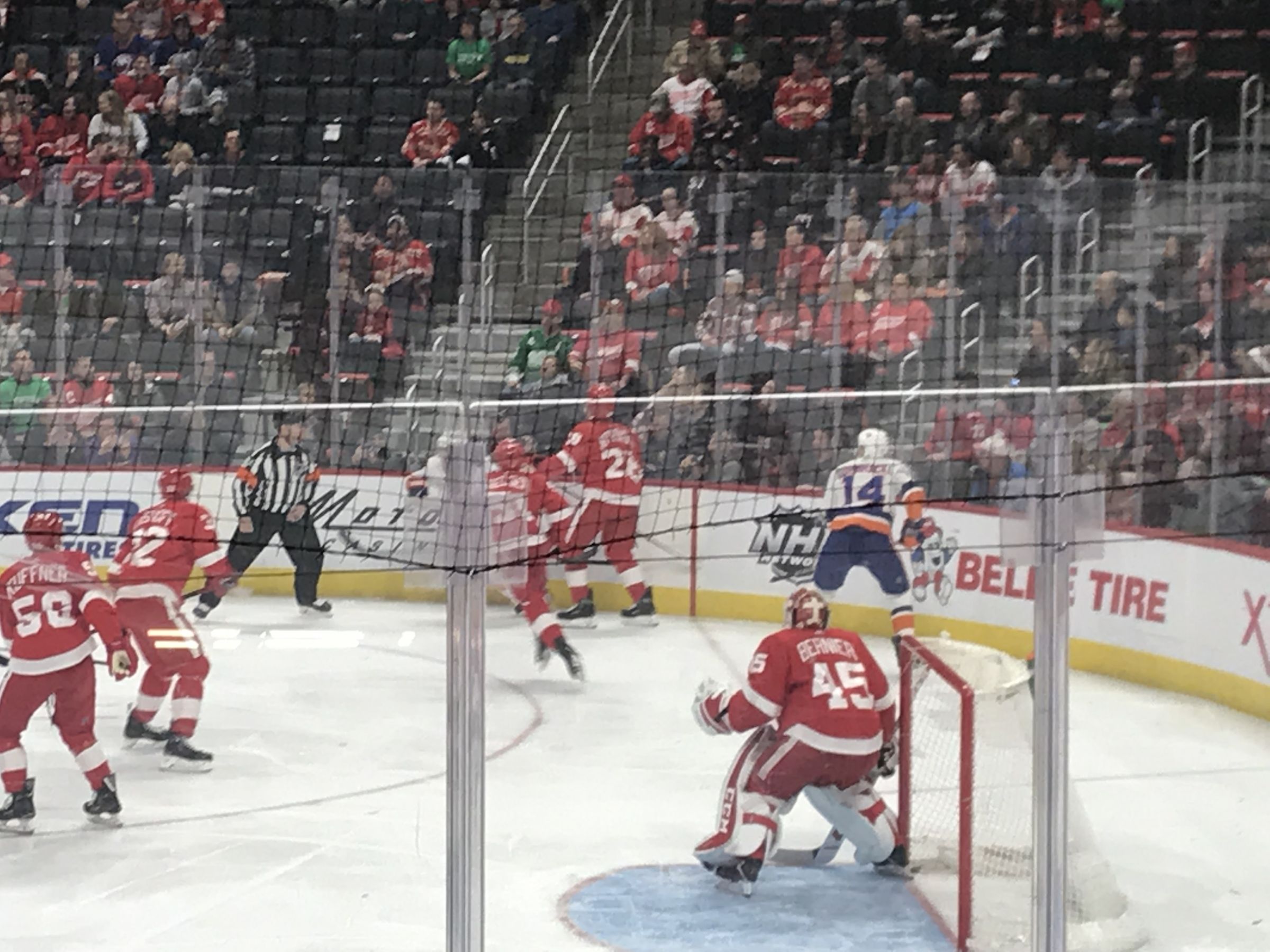 section 106, row 8 seat view  for hockey - little caesars arena