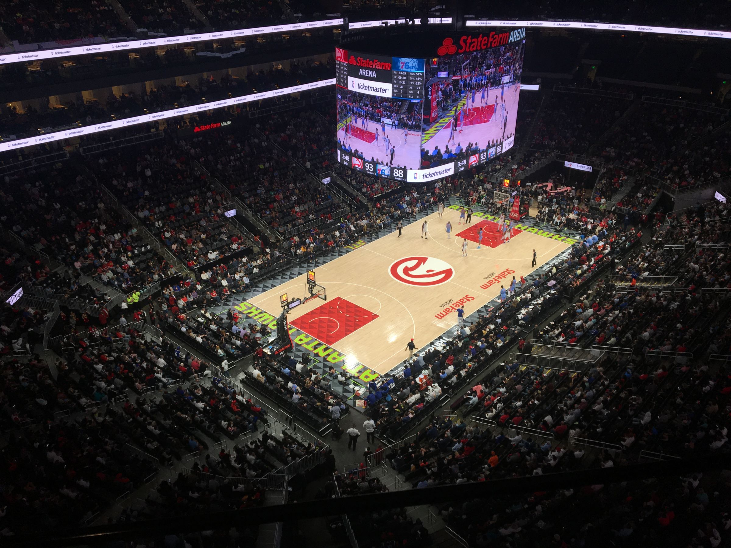 section 227, row a seat view  for basketball - state farm arena