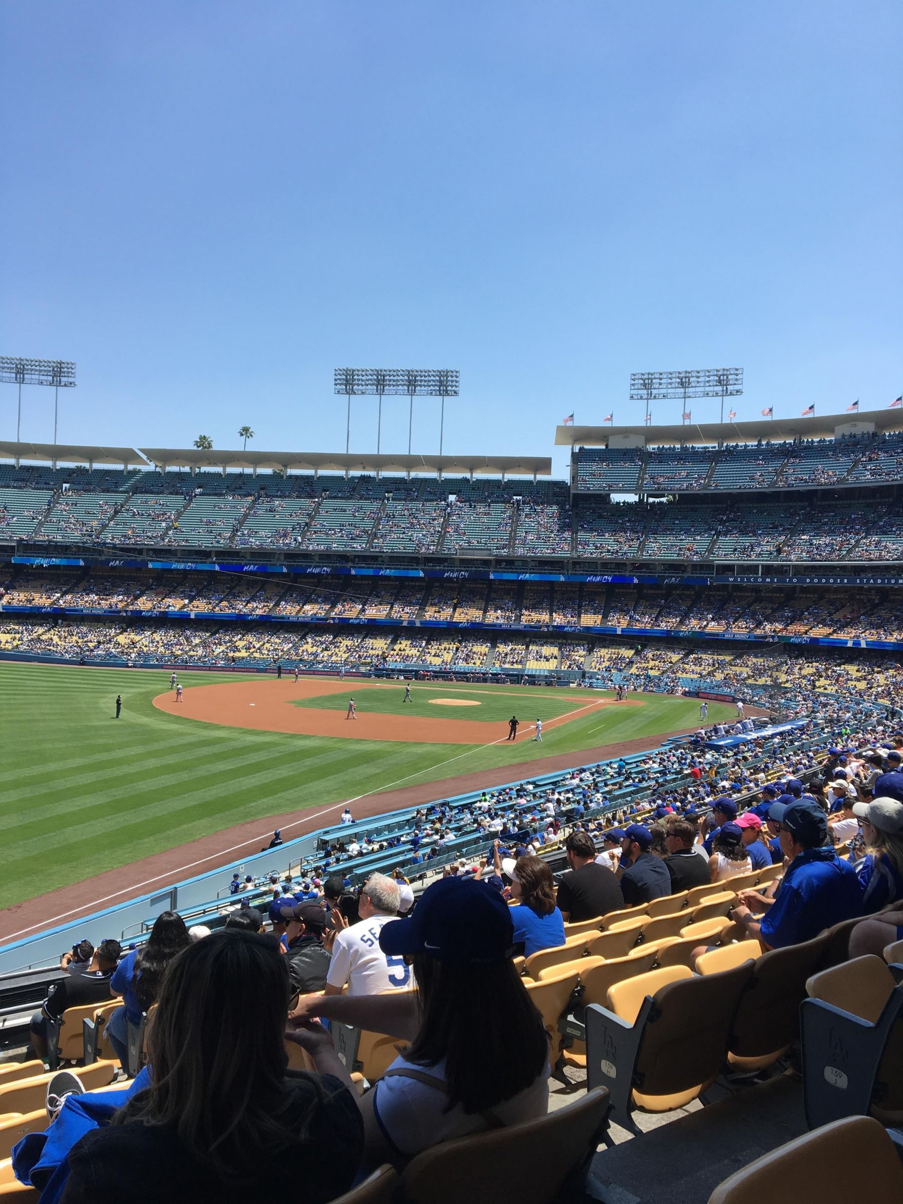 section 161, row l seat view  - dodger stadium