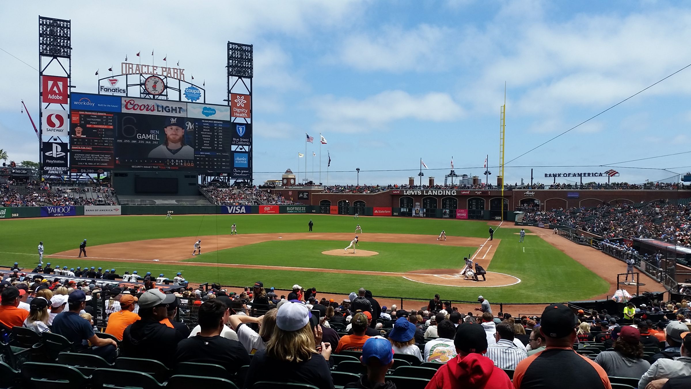 section 119, row 31 seat view  for baseball - oracle park