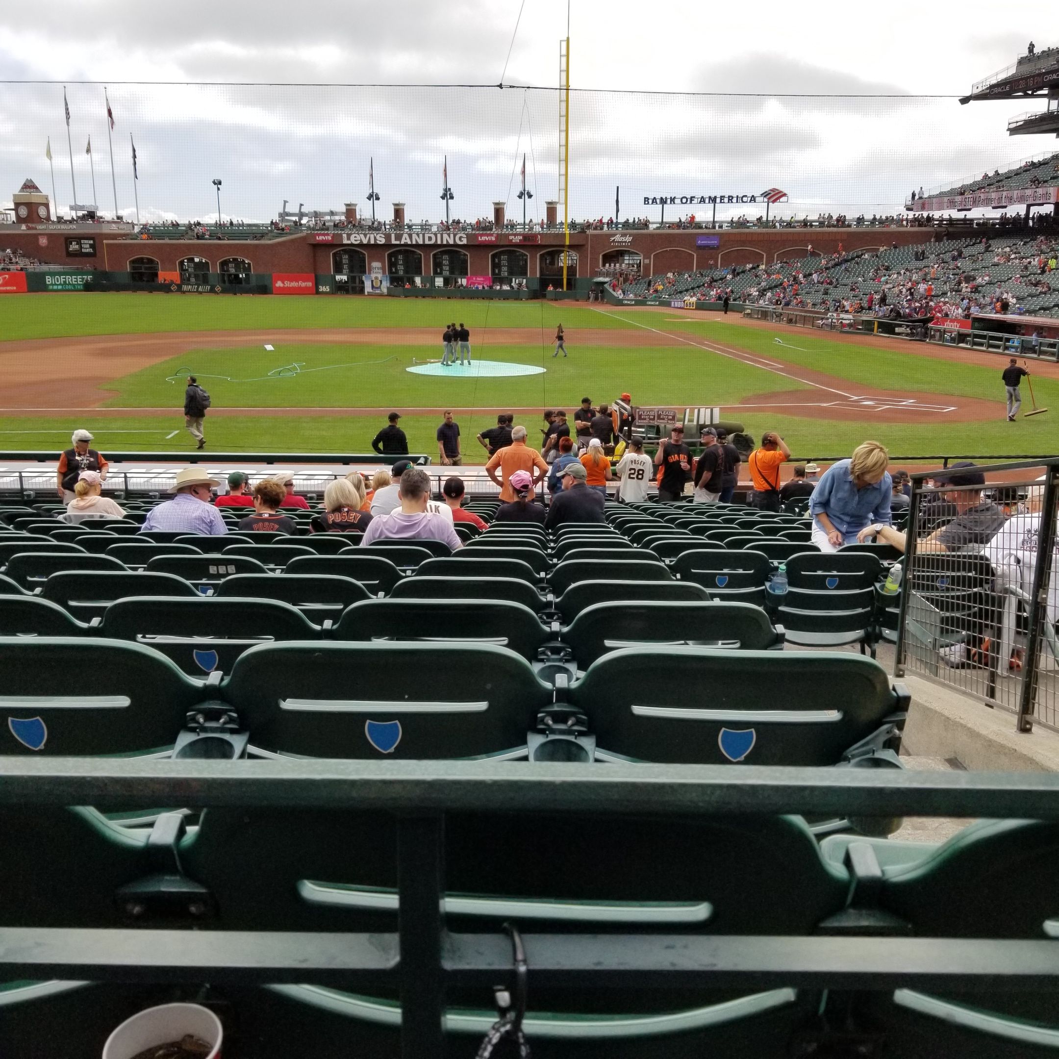 Great view behind dugout: Oracle Park Section 122 Review ...