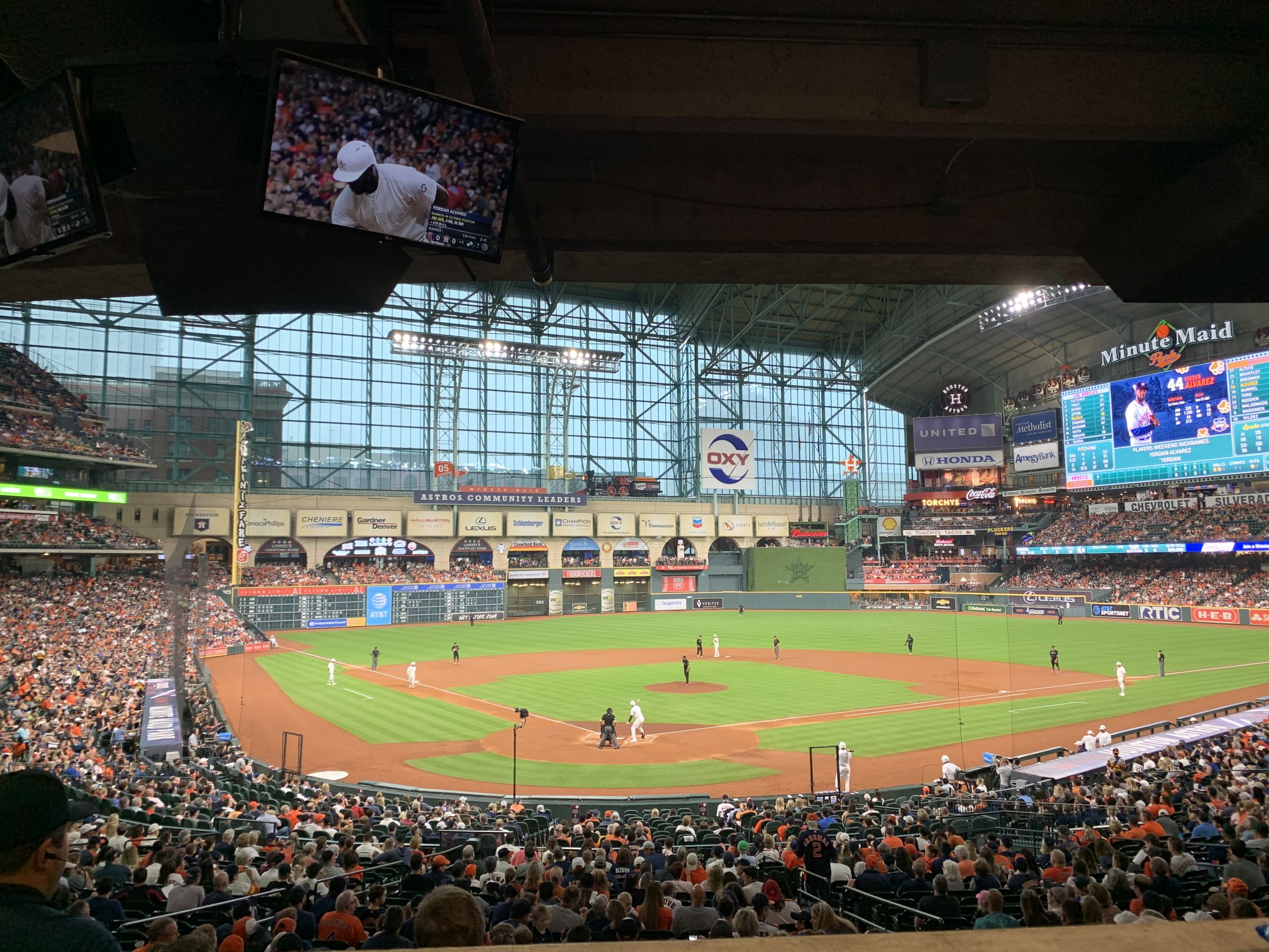 insperity club seat view  for baseball - minute maid park