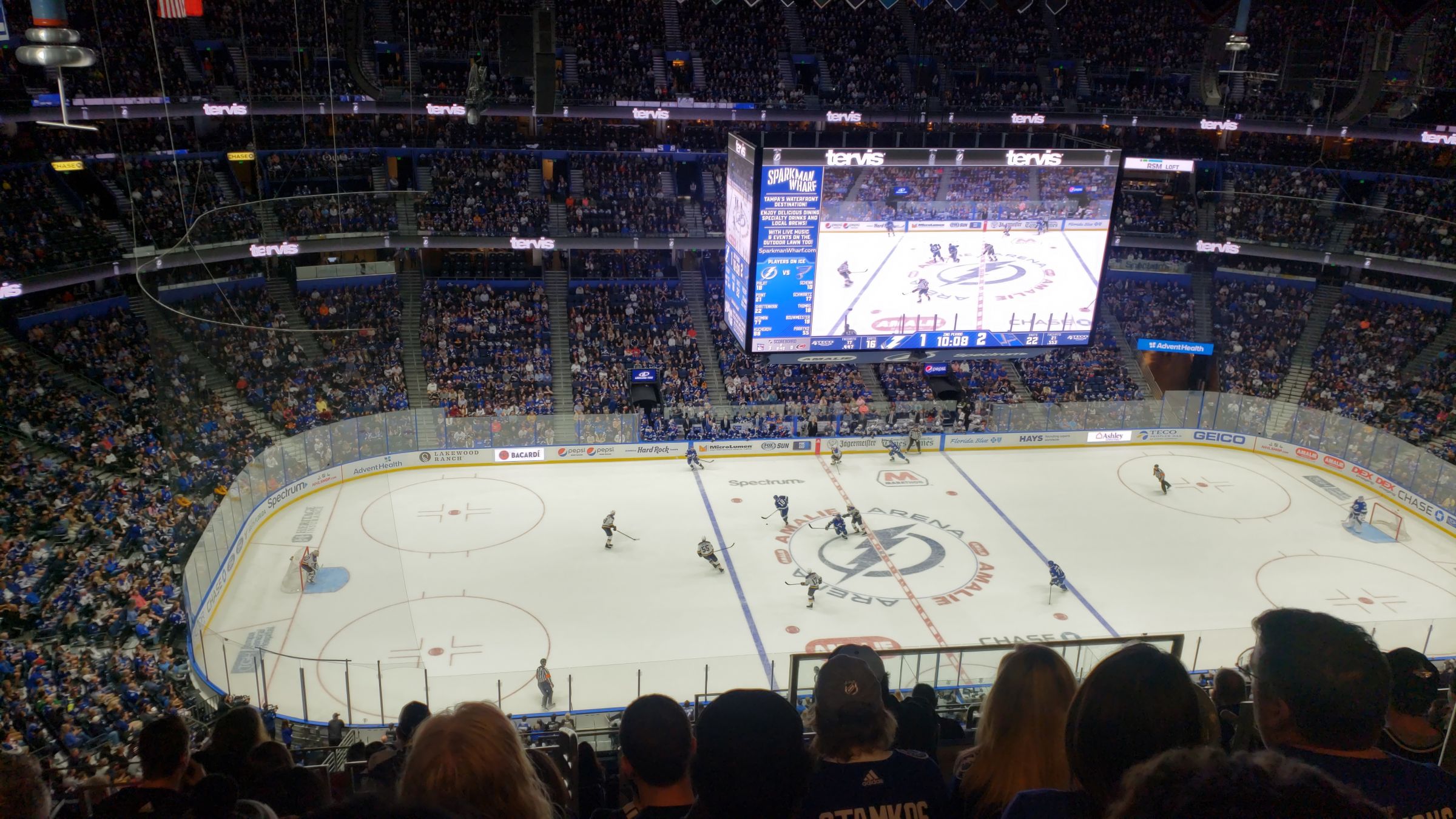 section 318, row m seat view  for hockey - amalie arena