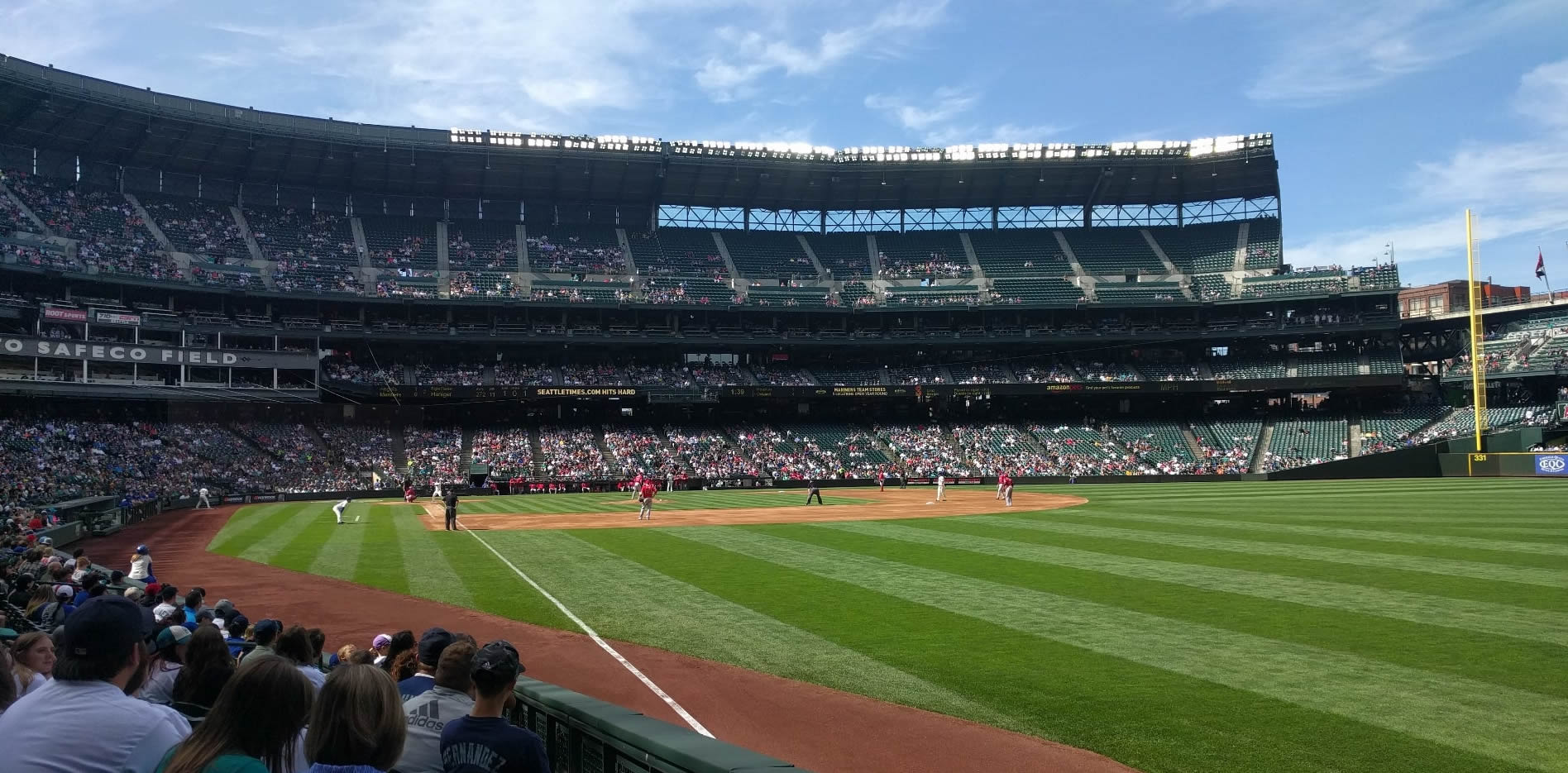 section 111, row 11 seat view  for baseball - t-mobile park