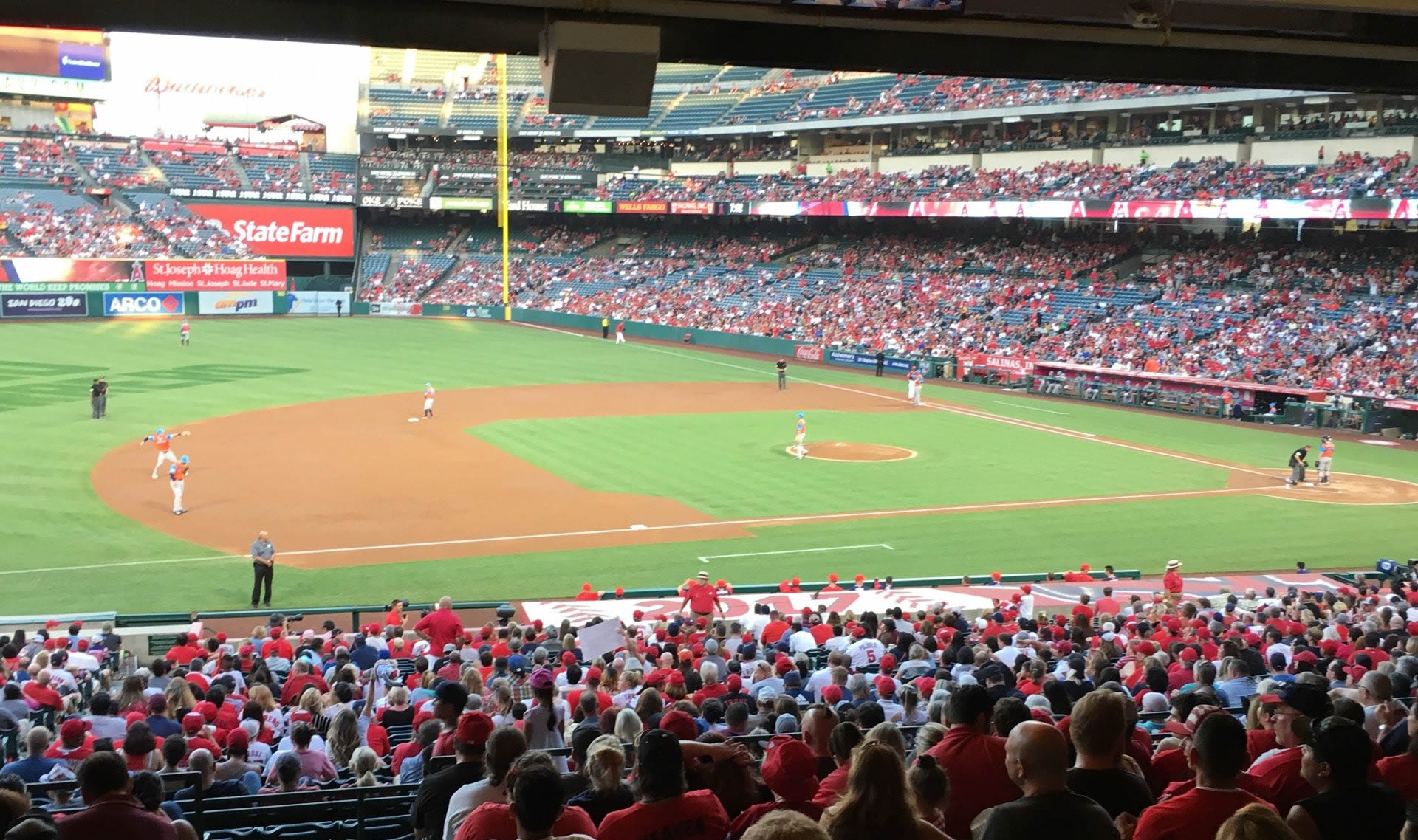section 209, row h seat view  - angel stadium