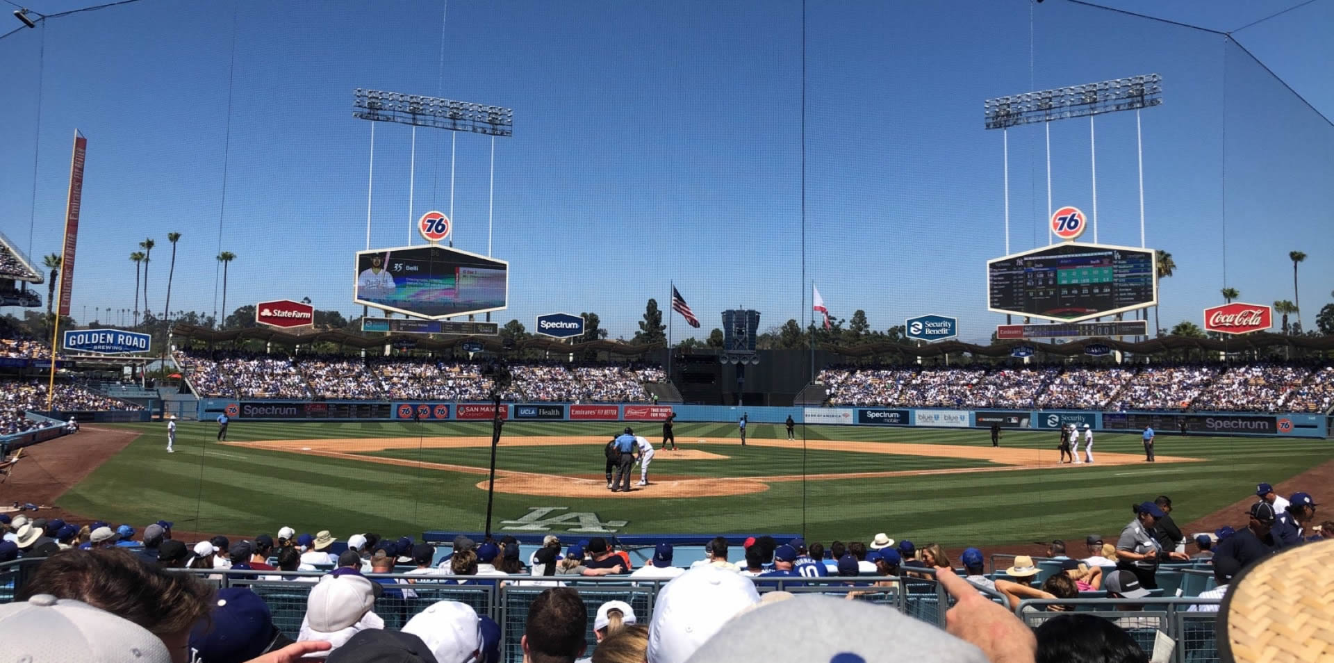 section 4, row g seat view  - dodger stadium