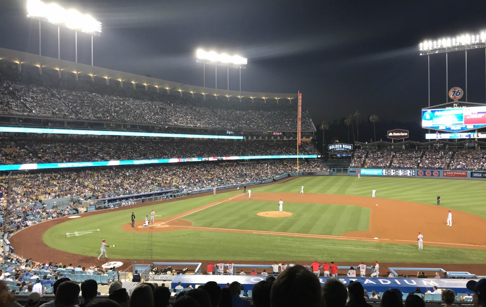 section 130 seat view  - dodger stadium