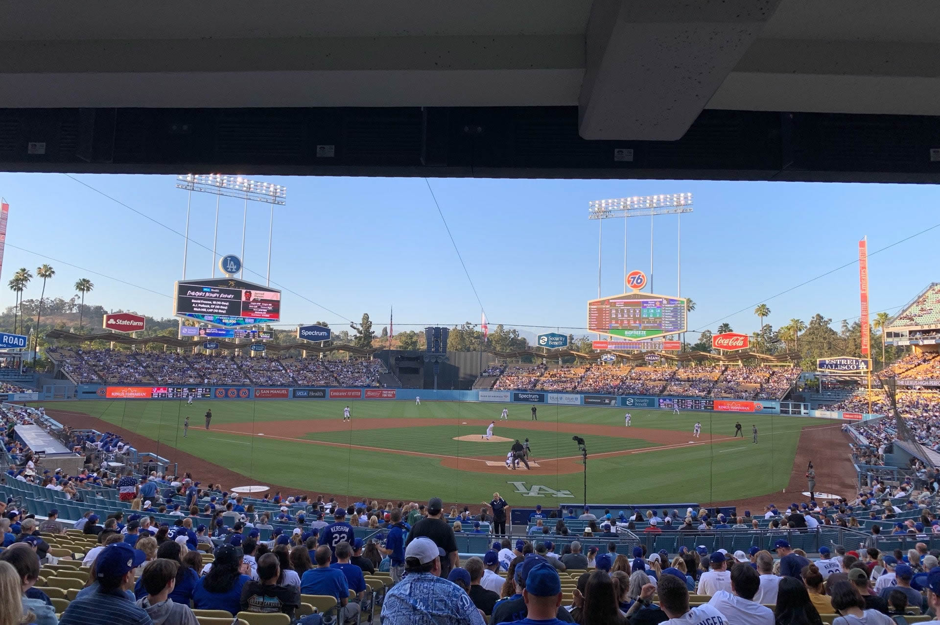 section 3, row w seat view  - dodger stadium