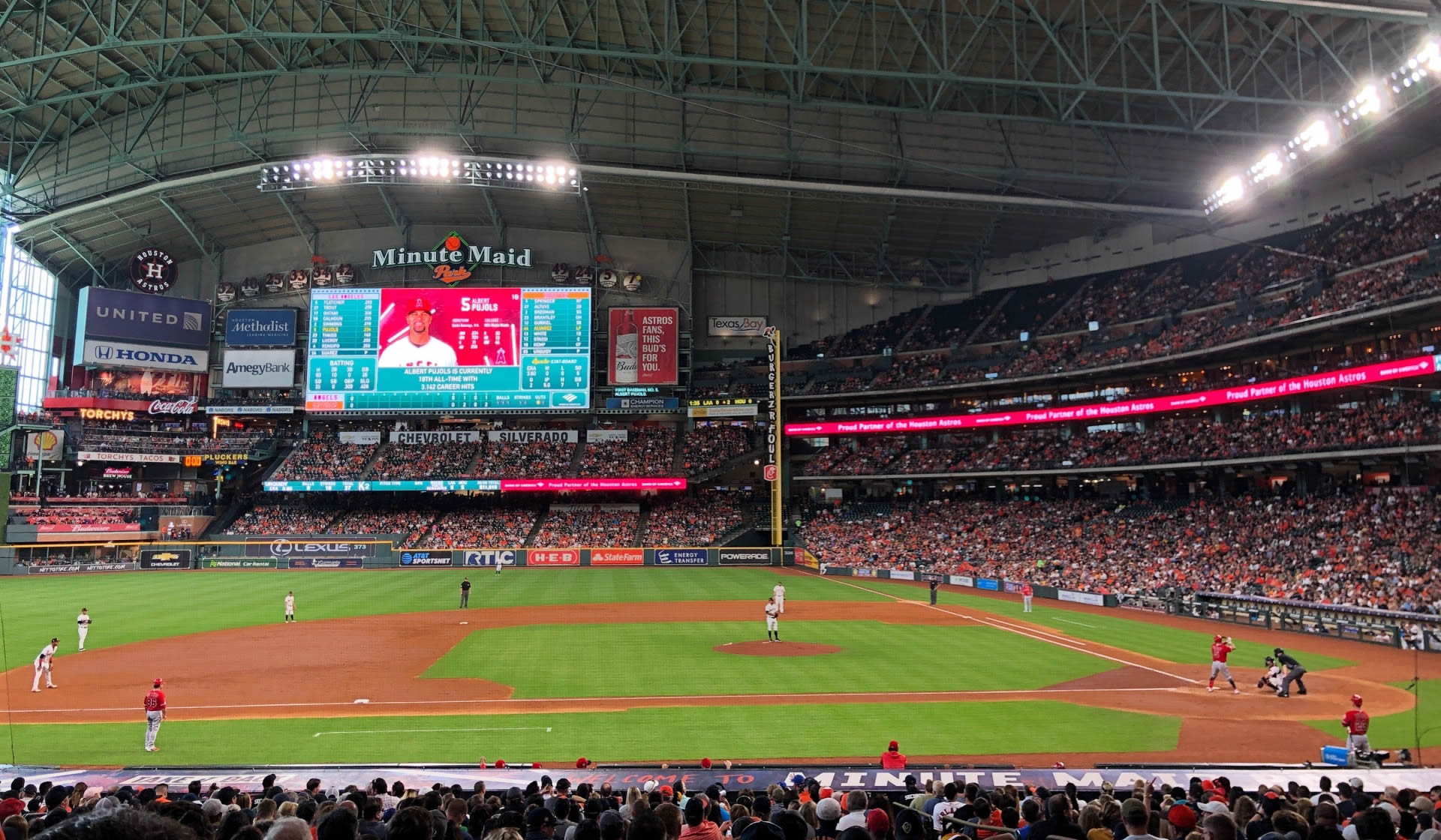 section 113, row 34 seat view  for baseball - minute maid park