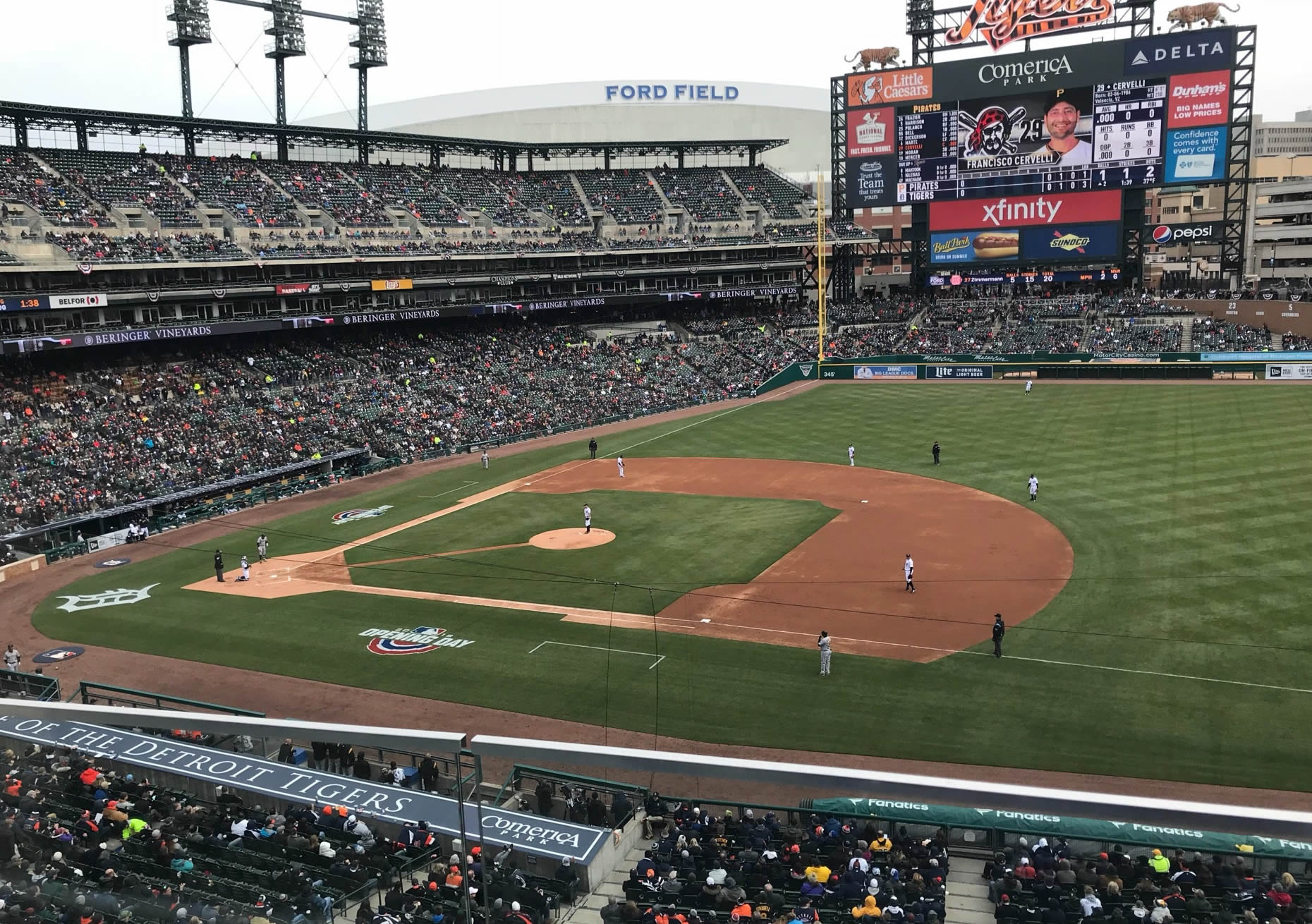 section 219, row a seat view  for baseball - comerica park