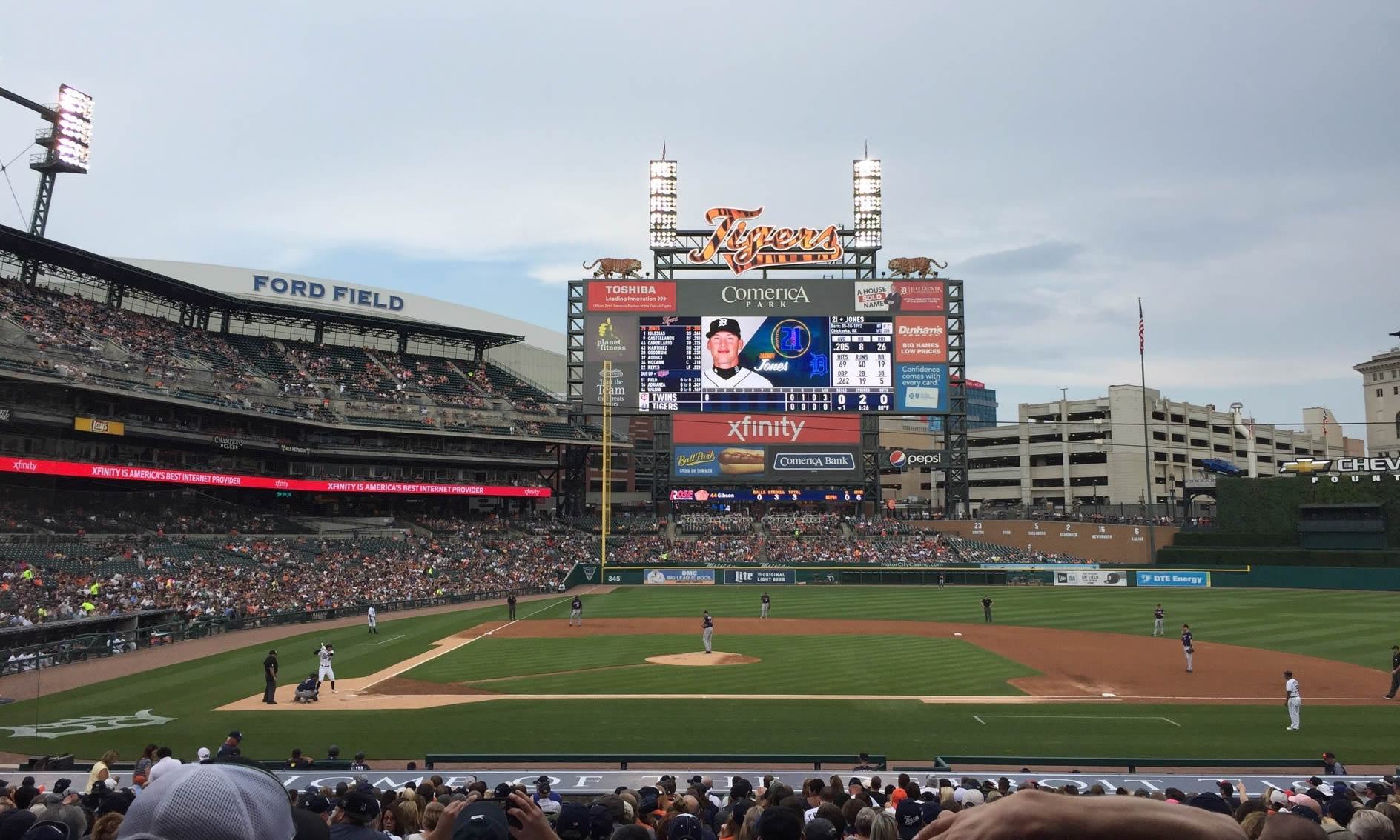 section 122 seat view  for baseball - comerica park