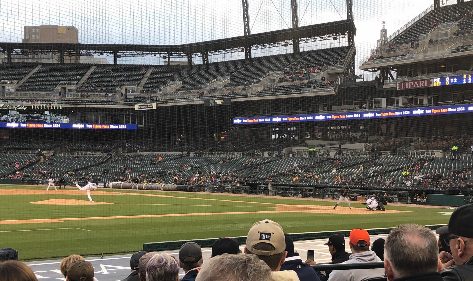 section 135, row 11 seat view  for baseball - comerica park