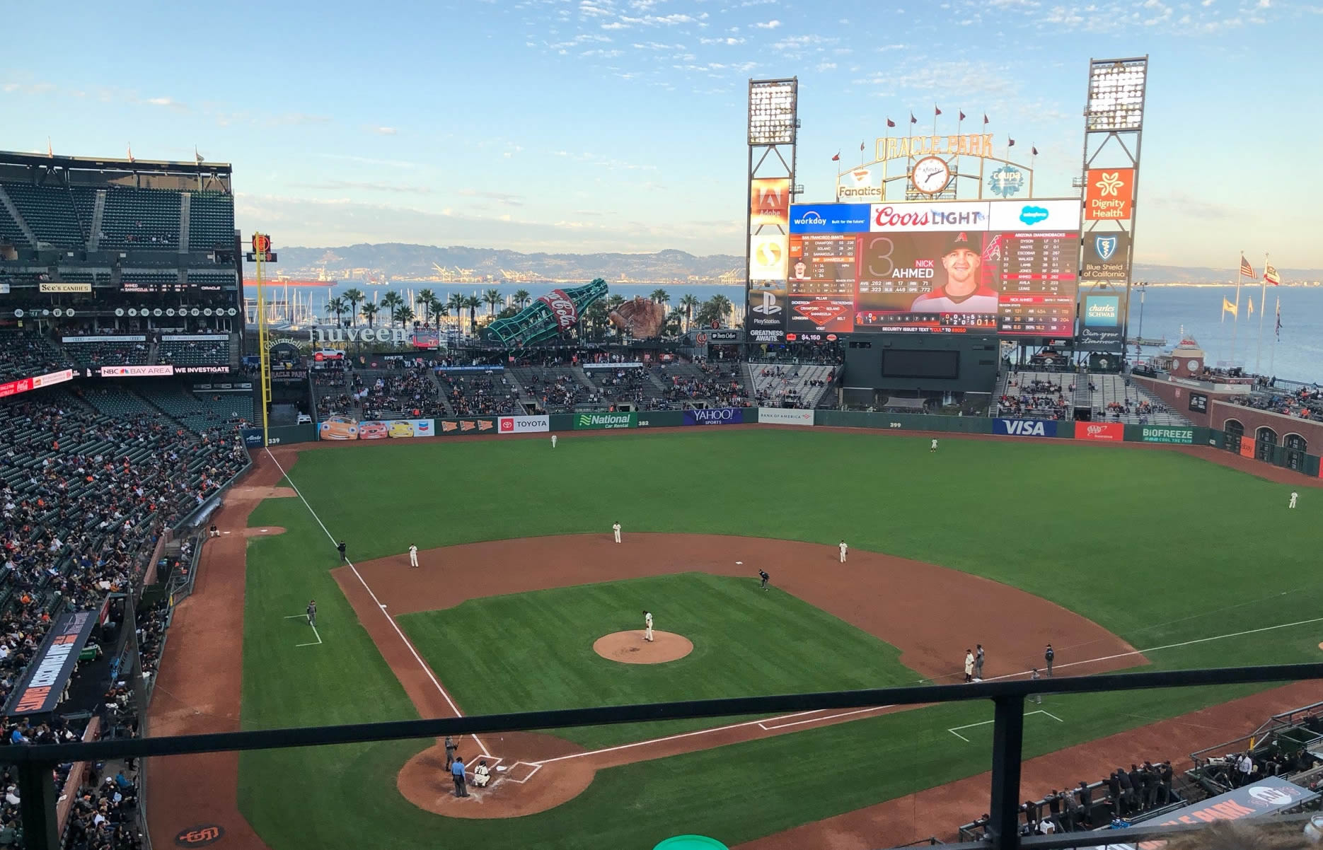 section 312, row b seat view  for baseball - oracle park