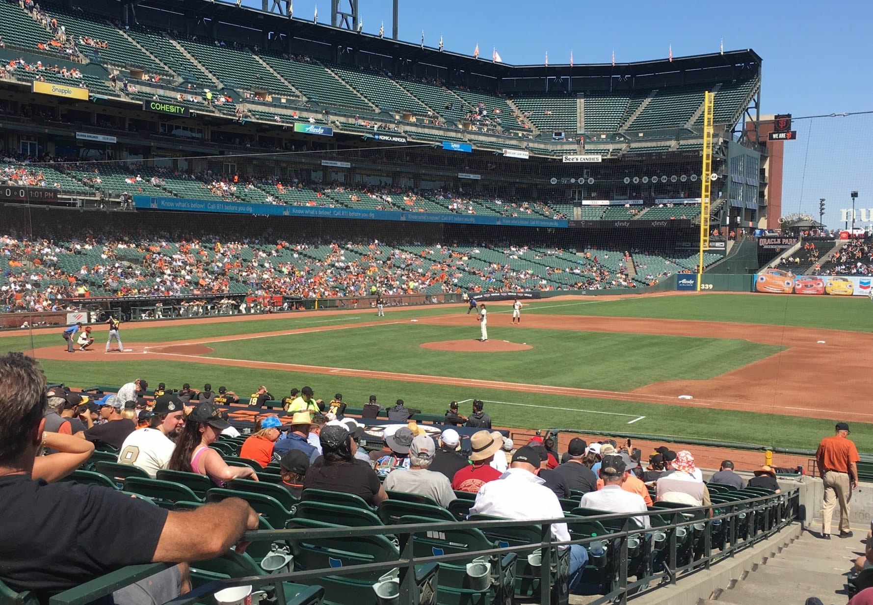 section 106, row 20 seat view  for baseball - oracle park