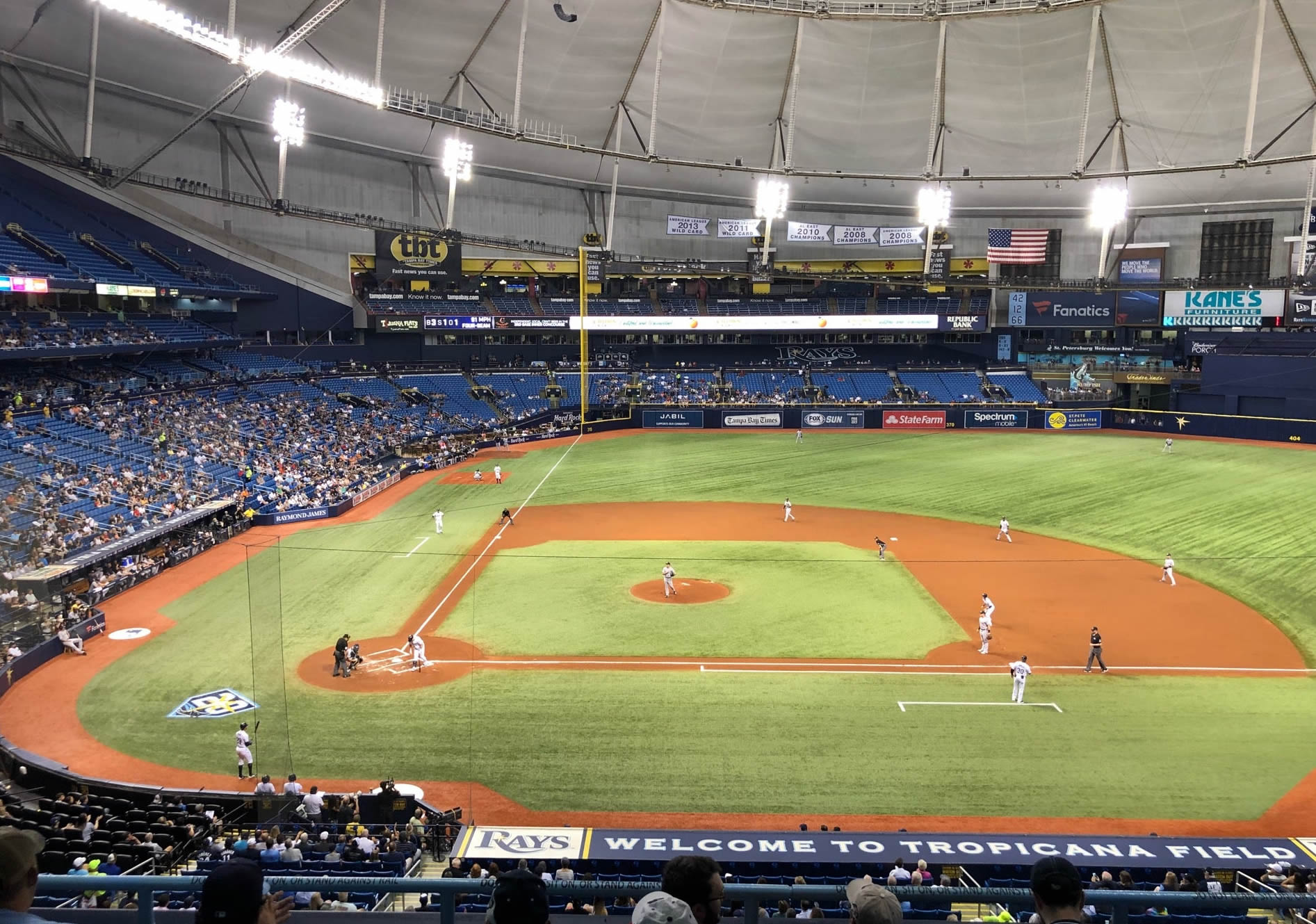 section 210 seat view  for baseball - tropicana field