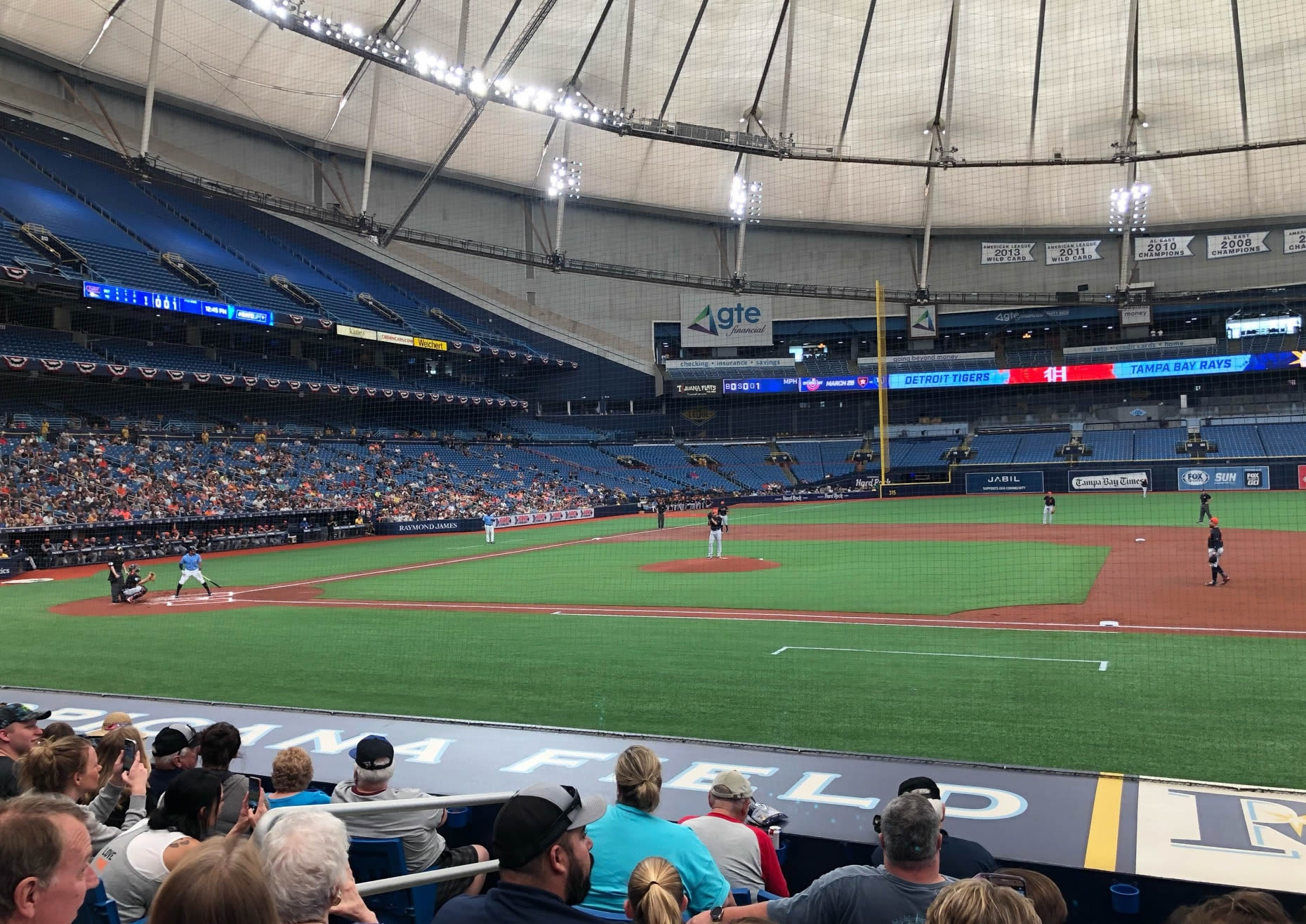 section 118, row q seat view  for baseball - tropicana field