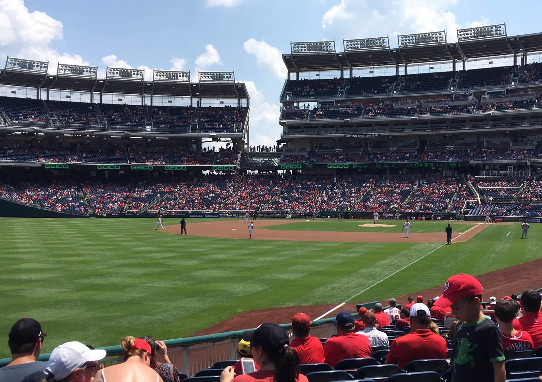 section 108, row t seat view  for baseball - nationals park