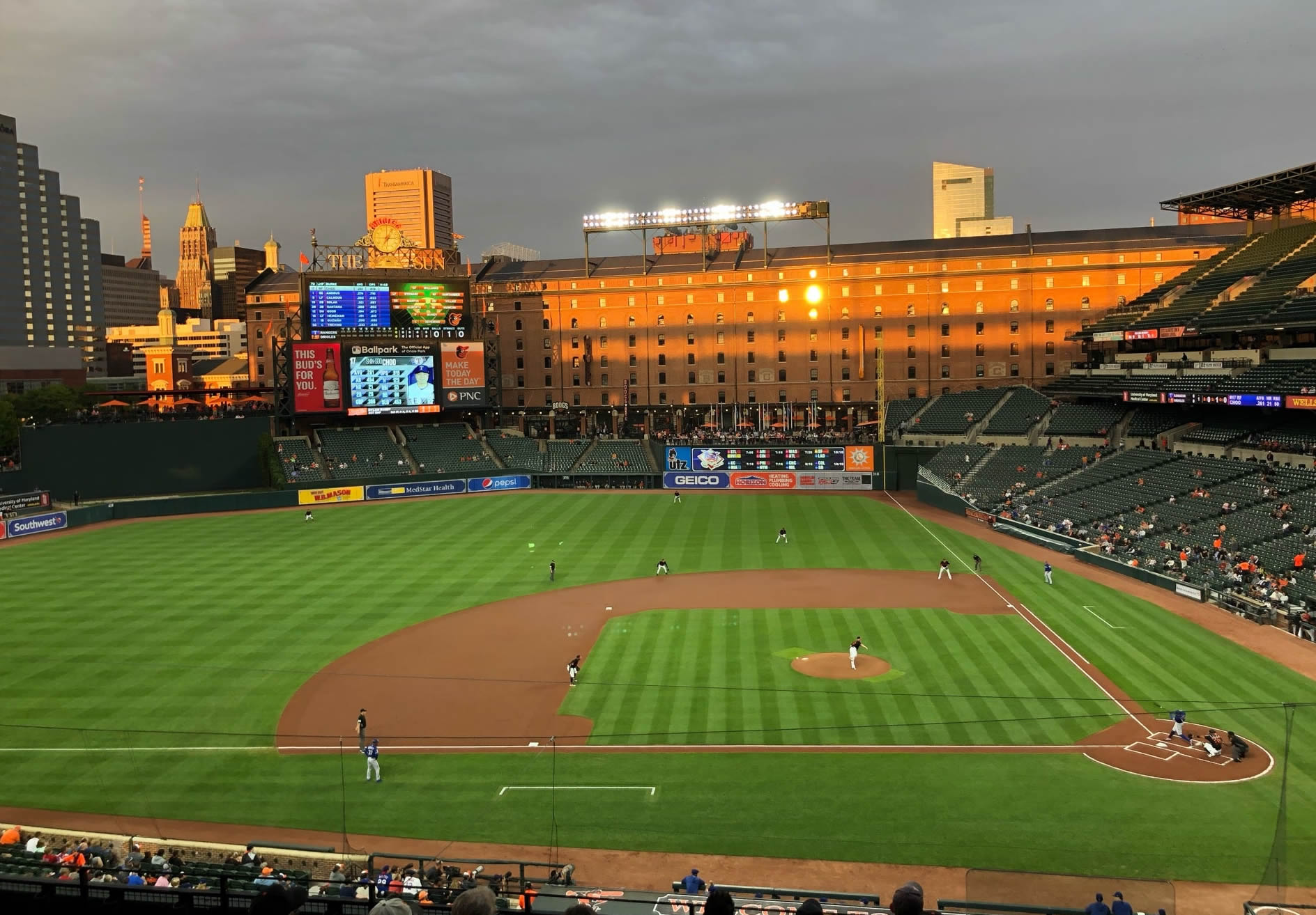 Orioles reveal renovated left field wall at Camden Yards