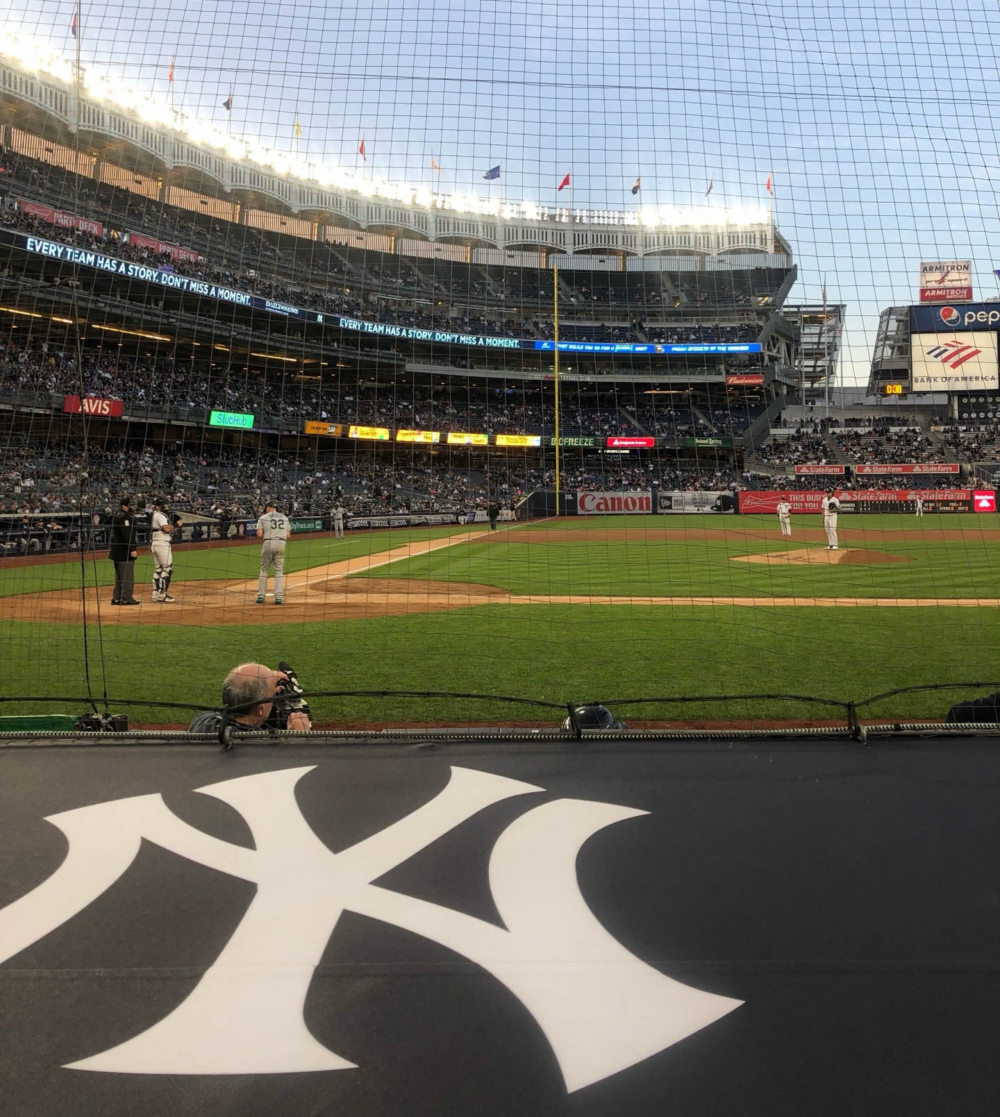 section 17a, row 1 seat view  for baseball - yankee stadium