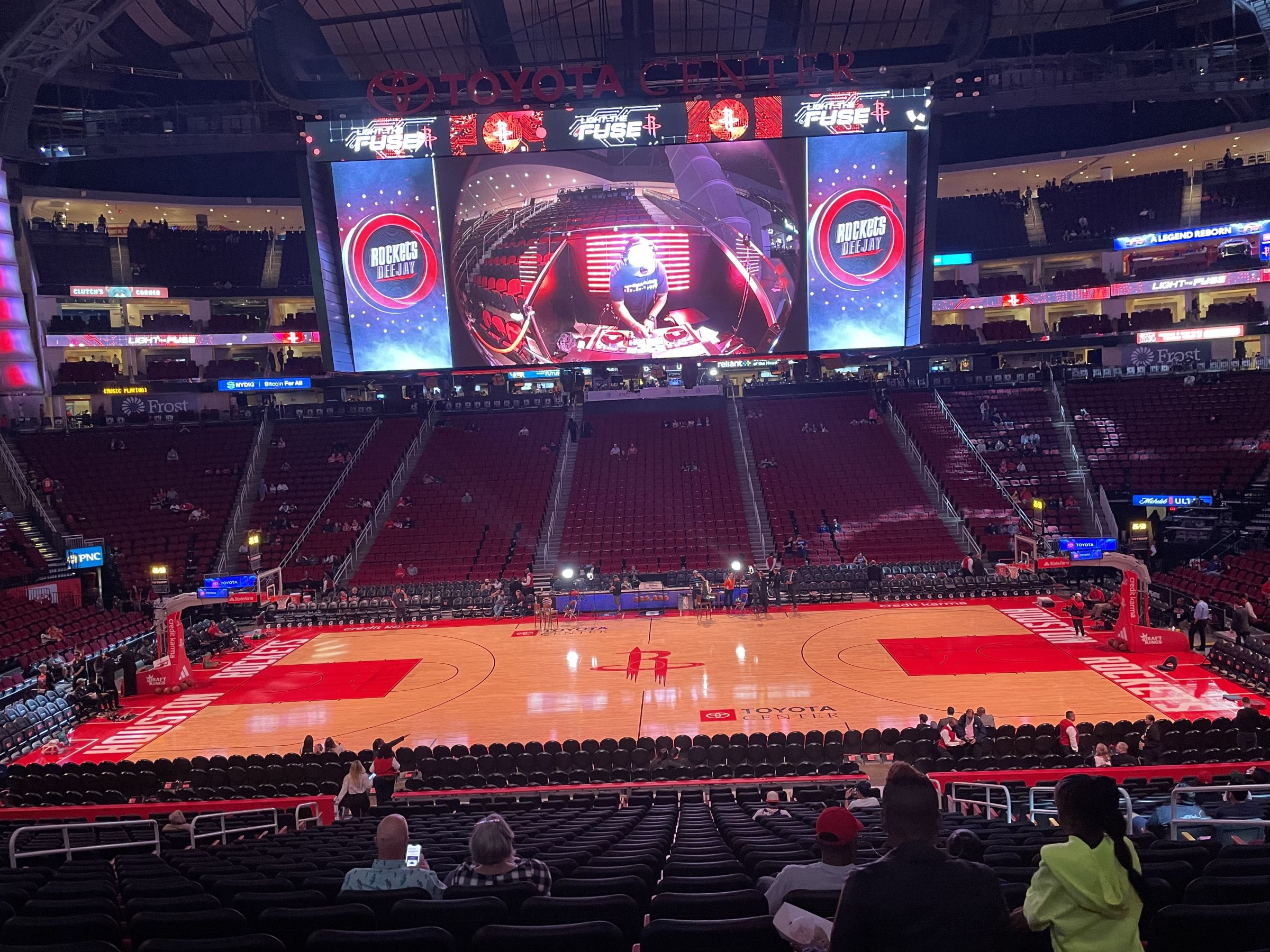section 107, row 23 seat view  for basketball - toyota center