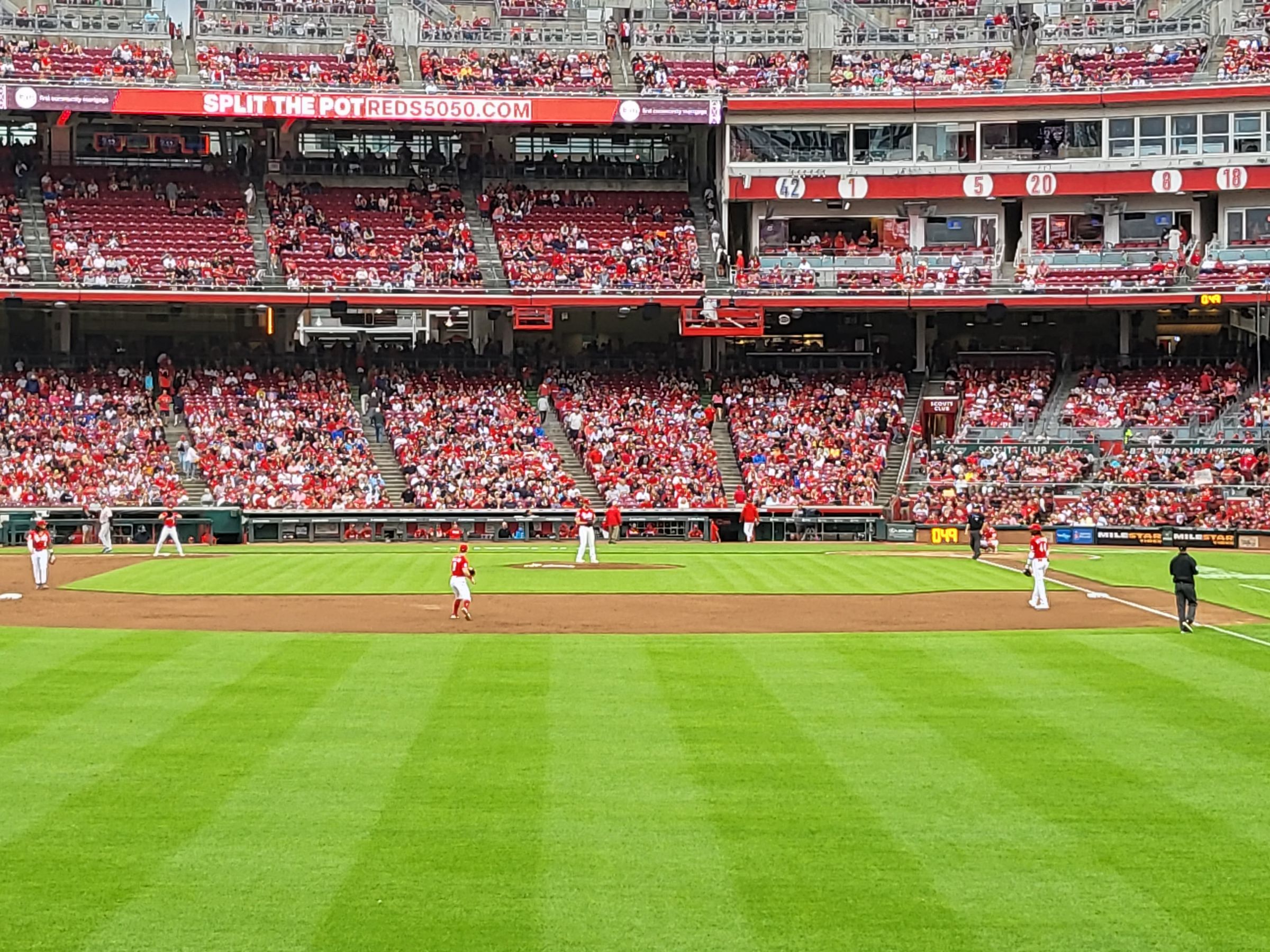 section 105, row a seat view  for baseball - great american ball park