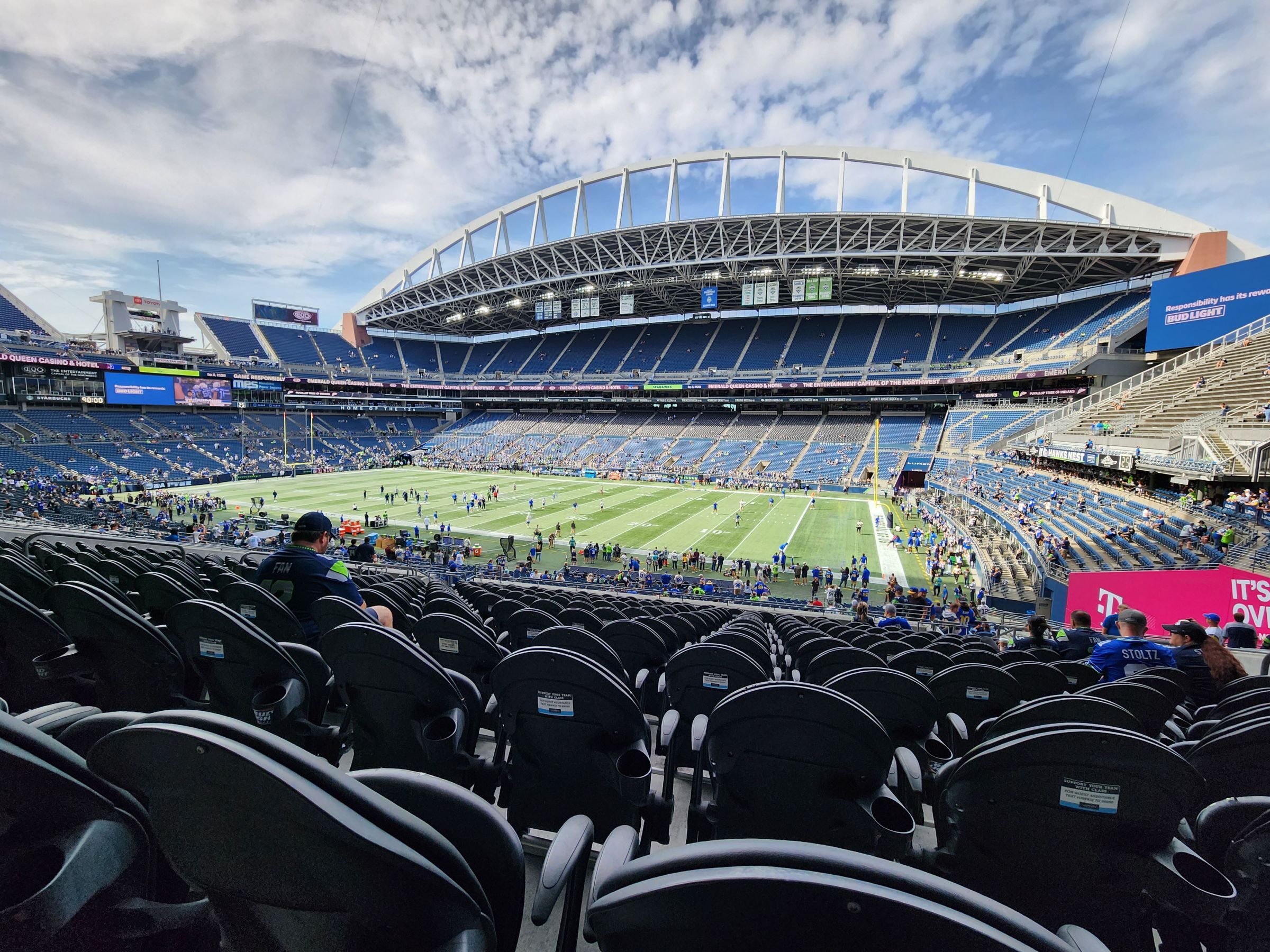 Lumen Field, section 106, home of Seattle Seahawks, Seattle Sounders FC,  Seattle Sea Dragons, OL Reign, page 1