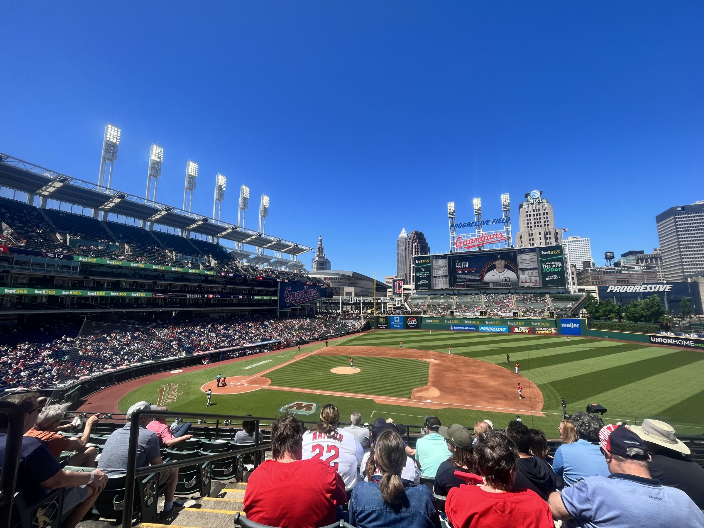 section 344, row g seat view  - progressive field