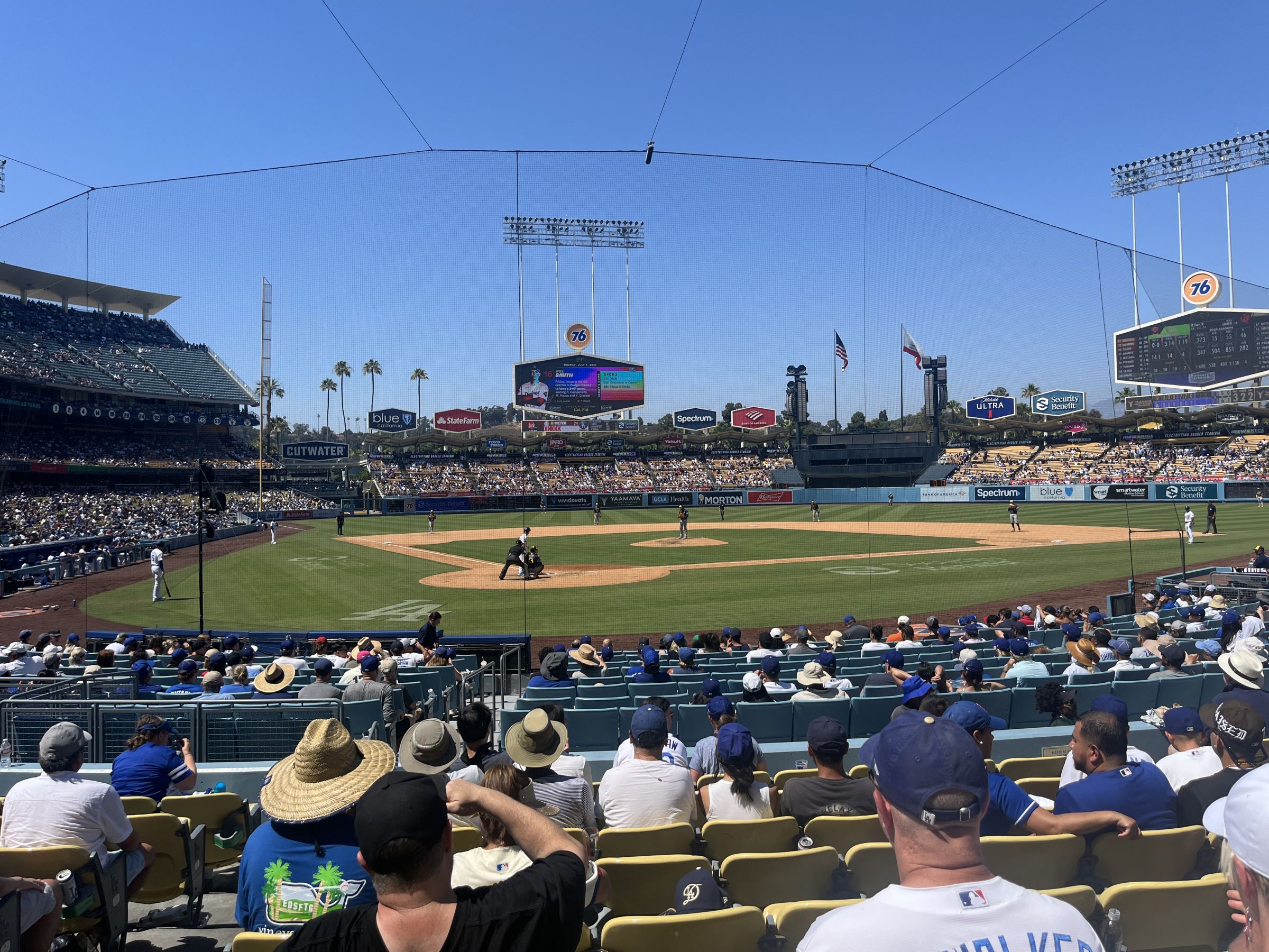 section 6, row j seat view  for baseball - dodger stadium