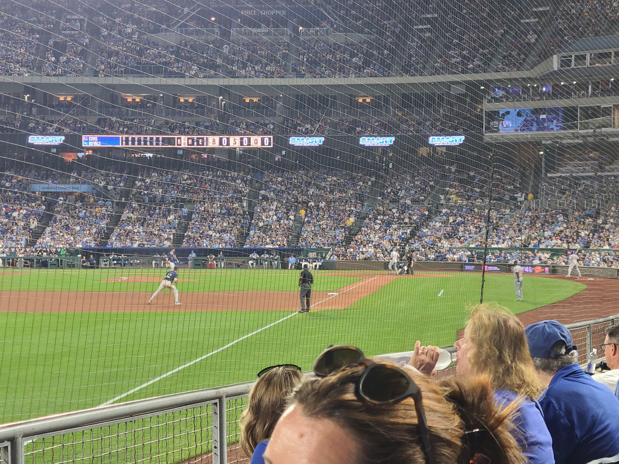 section 110, row g seat view  - kauffman stadium