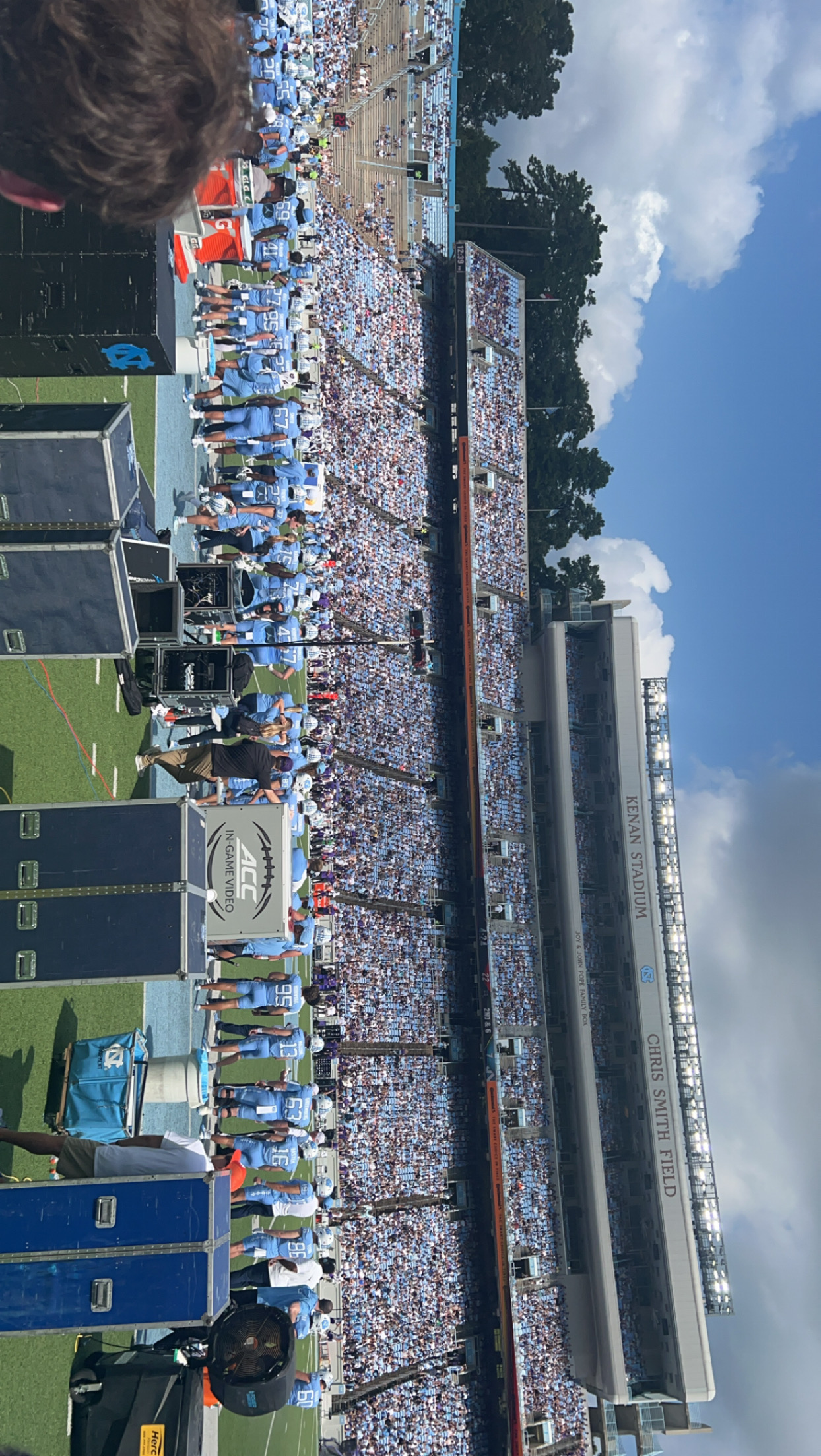 section 125, row b seat view  - kenan memorial stadium