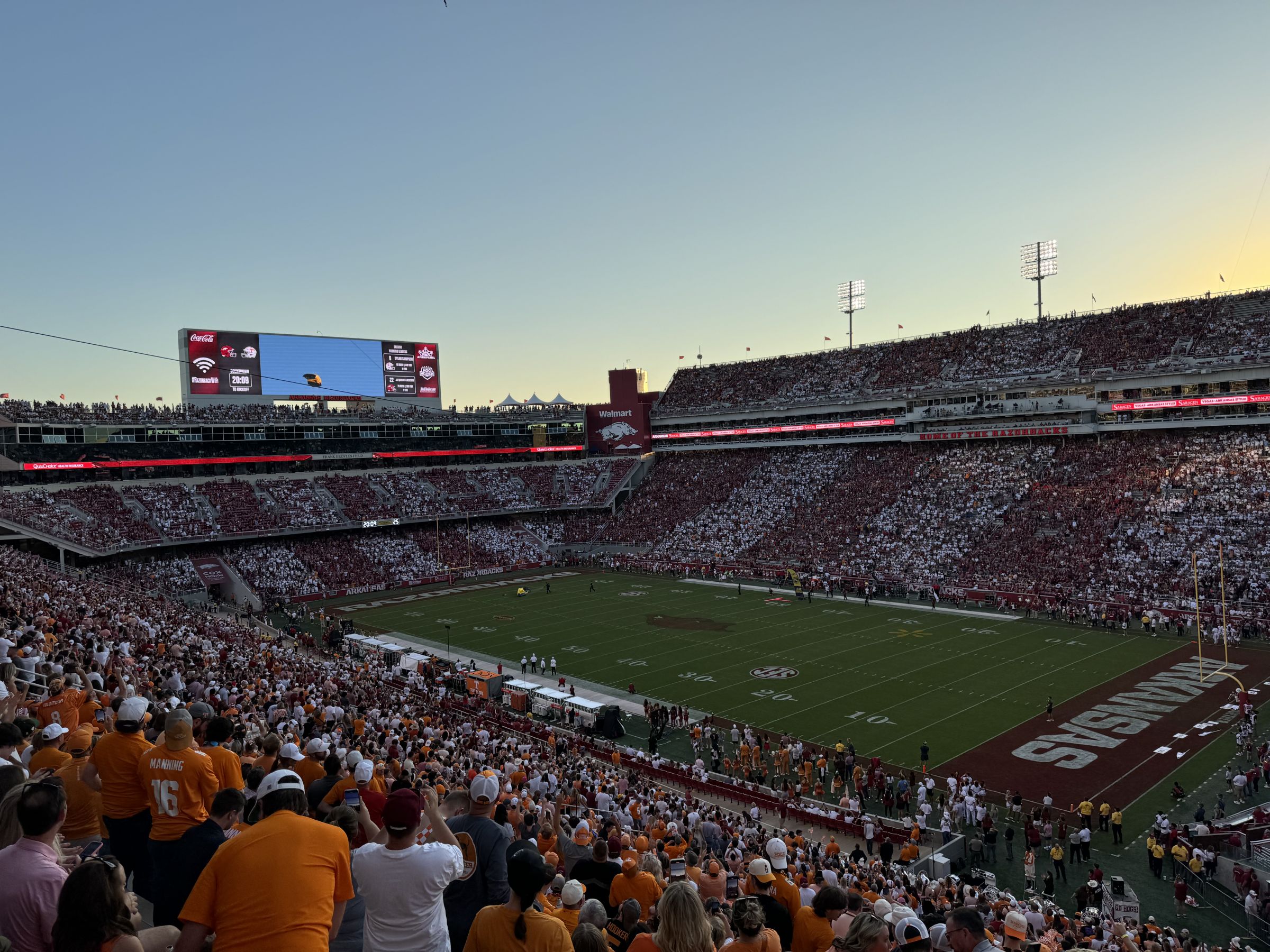 section 120, row 56 seat view  - razorback stadium