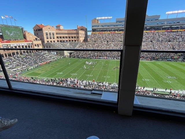 flatirons 401, row 1 seat view  - folsom field