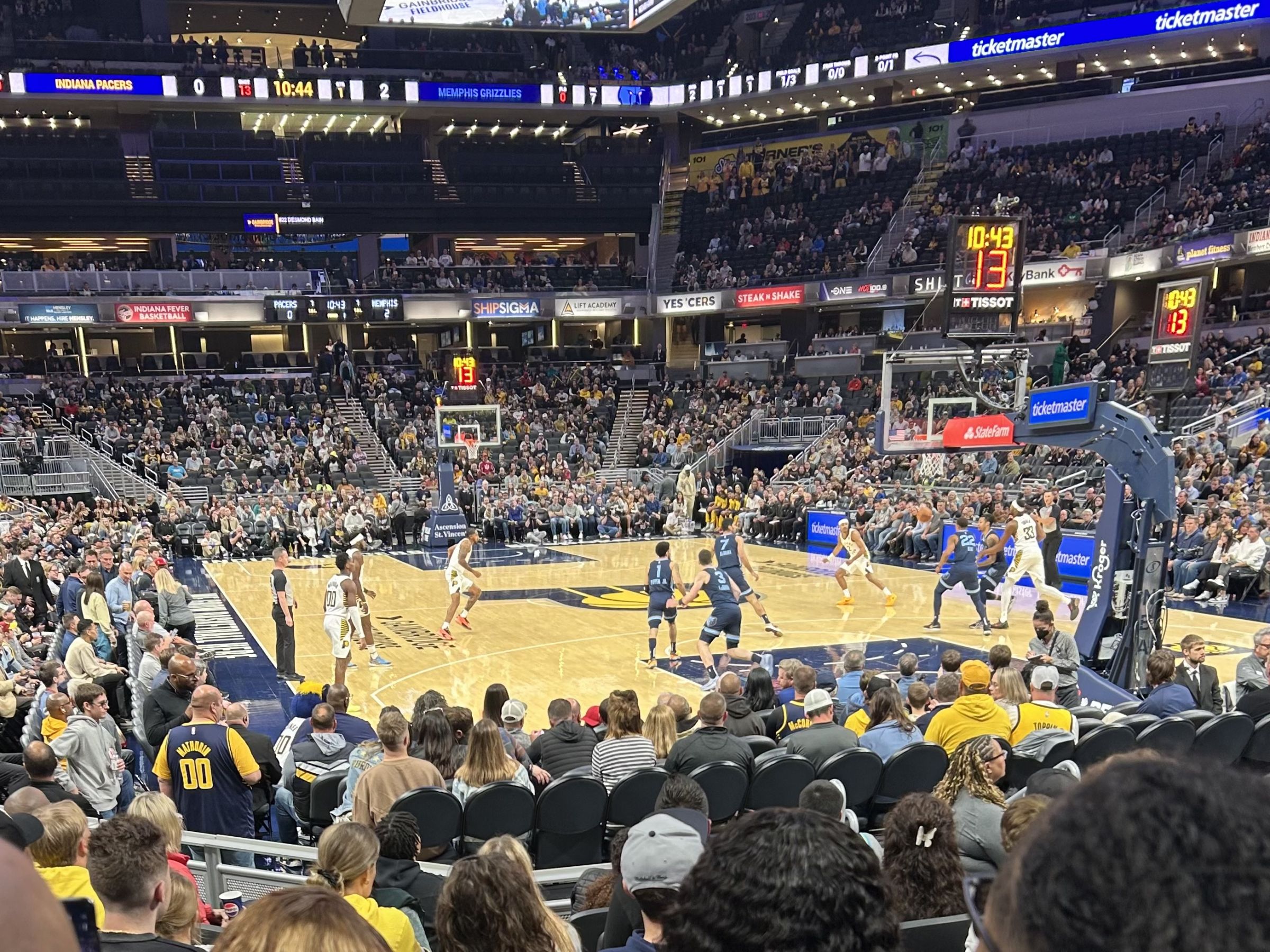 section 12, row 8 seat view  for basketball - gainbridge fieldhouse