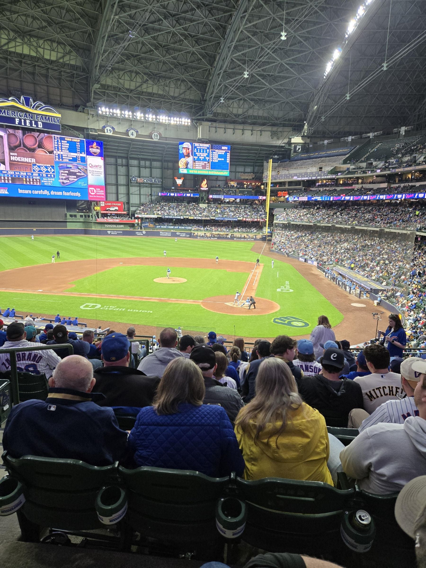 standing room only, row general seat view for baseball - american family field