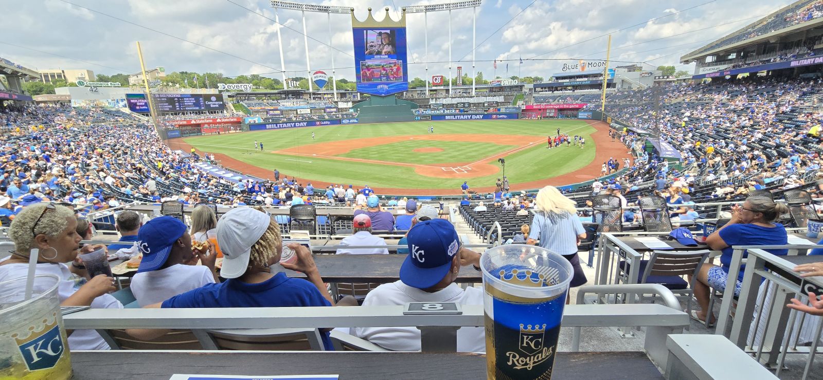 diamond box b, row 3 seat view  - kauffman stadium