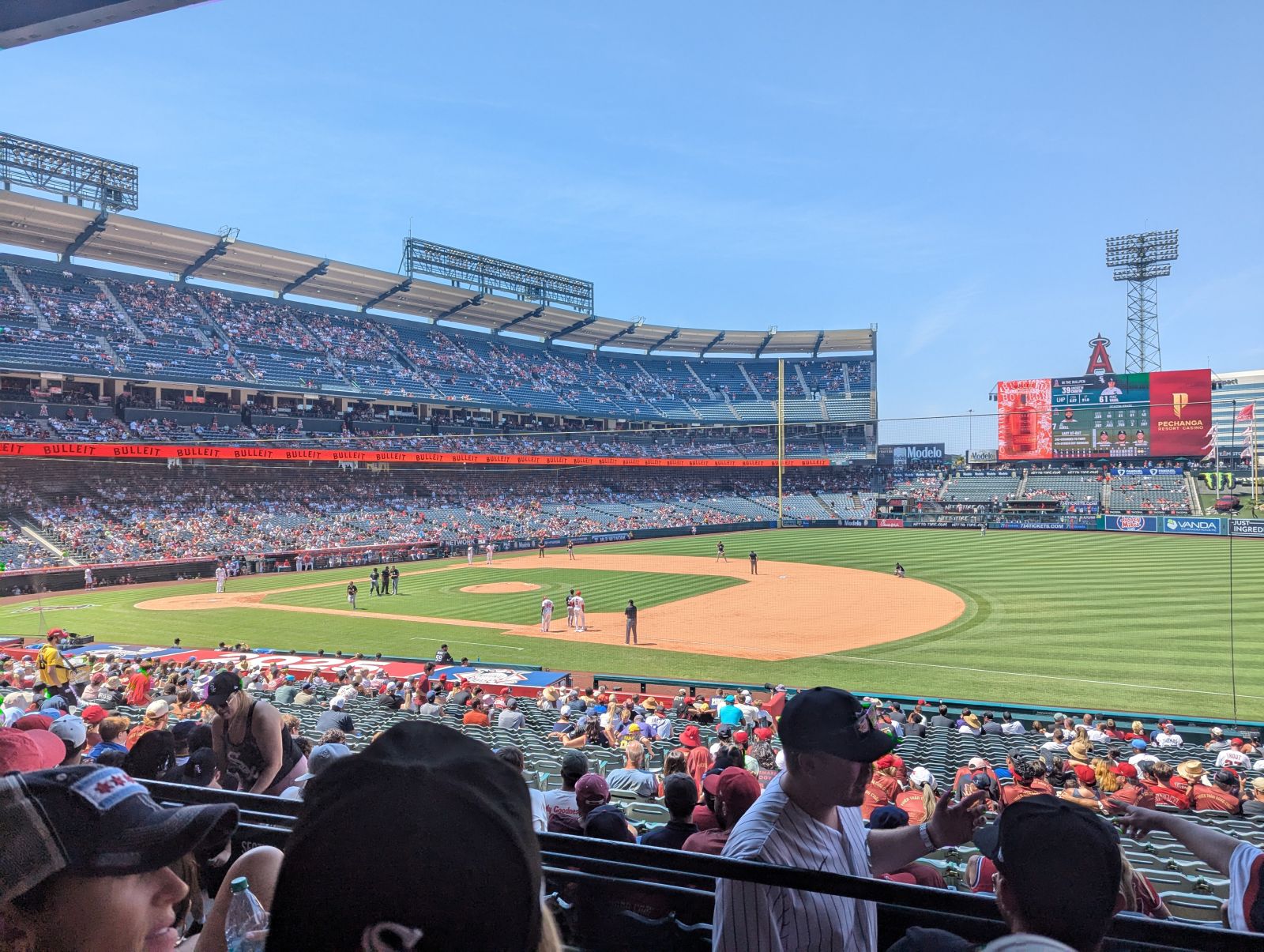 section 225, row c seat view  - angel stadium