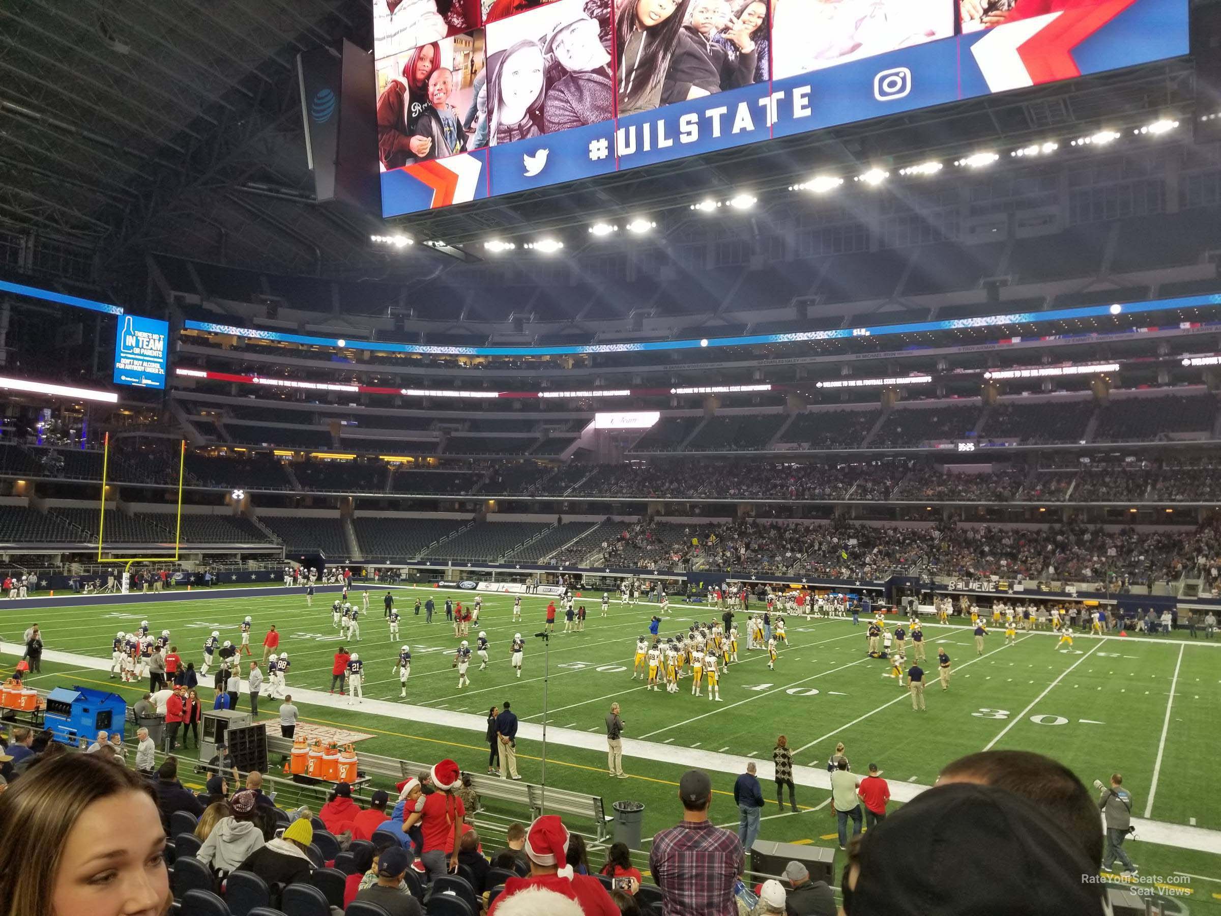 section c108, row 12 seat view  for football - at&t stadium (cowboys stadium)