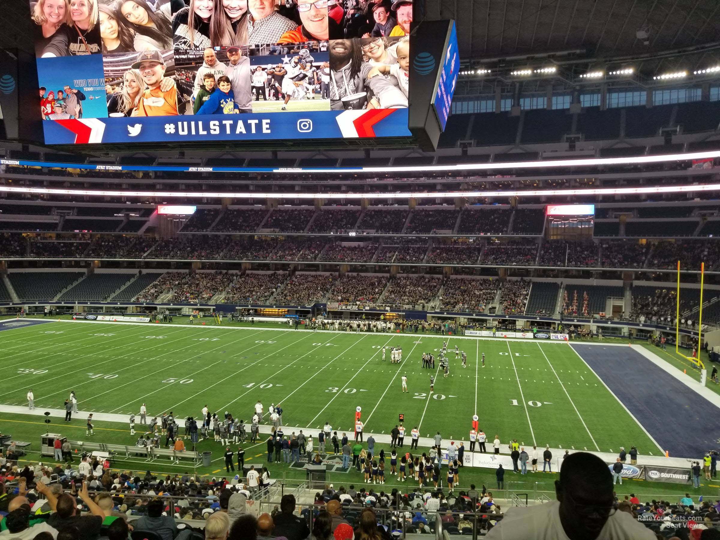section c207, row 10 seat view  for football - at&t stadium (cowboys stadium)