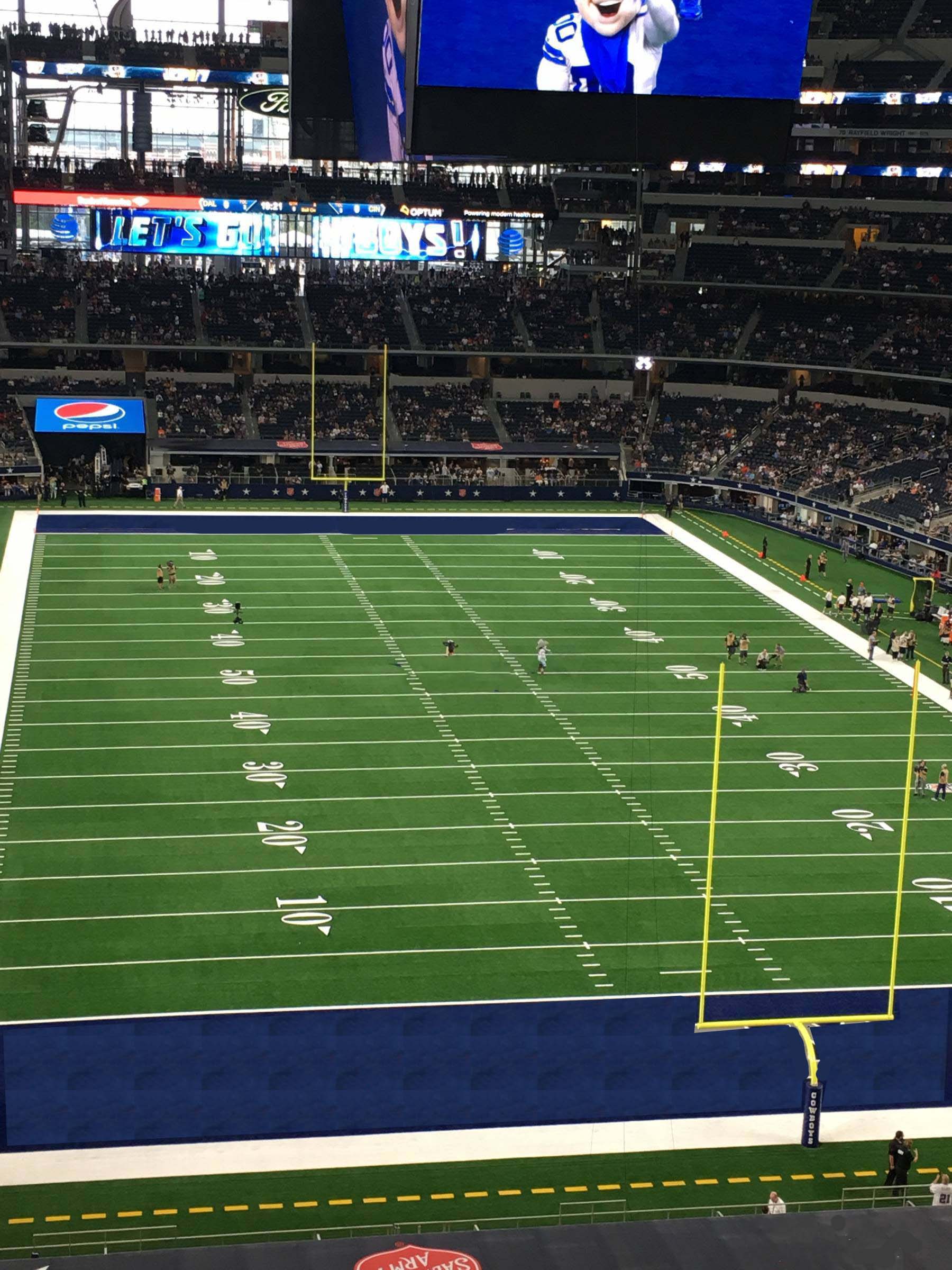 section 325, row 3 seat view  for football - at&t stadium (cowboys stadium)