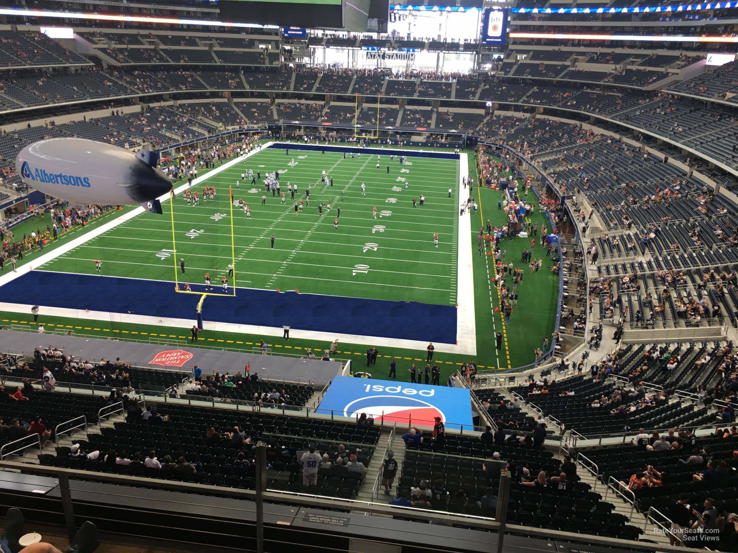 section 345, row 3 seat view  for football - at&t stadium (cowboys stadium)