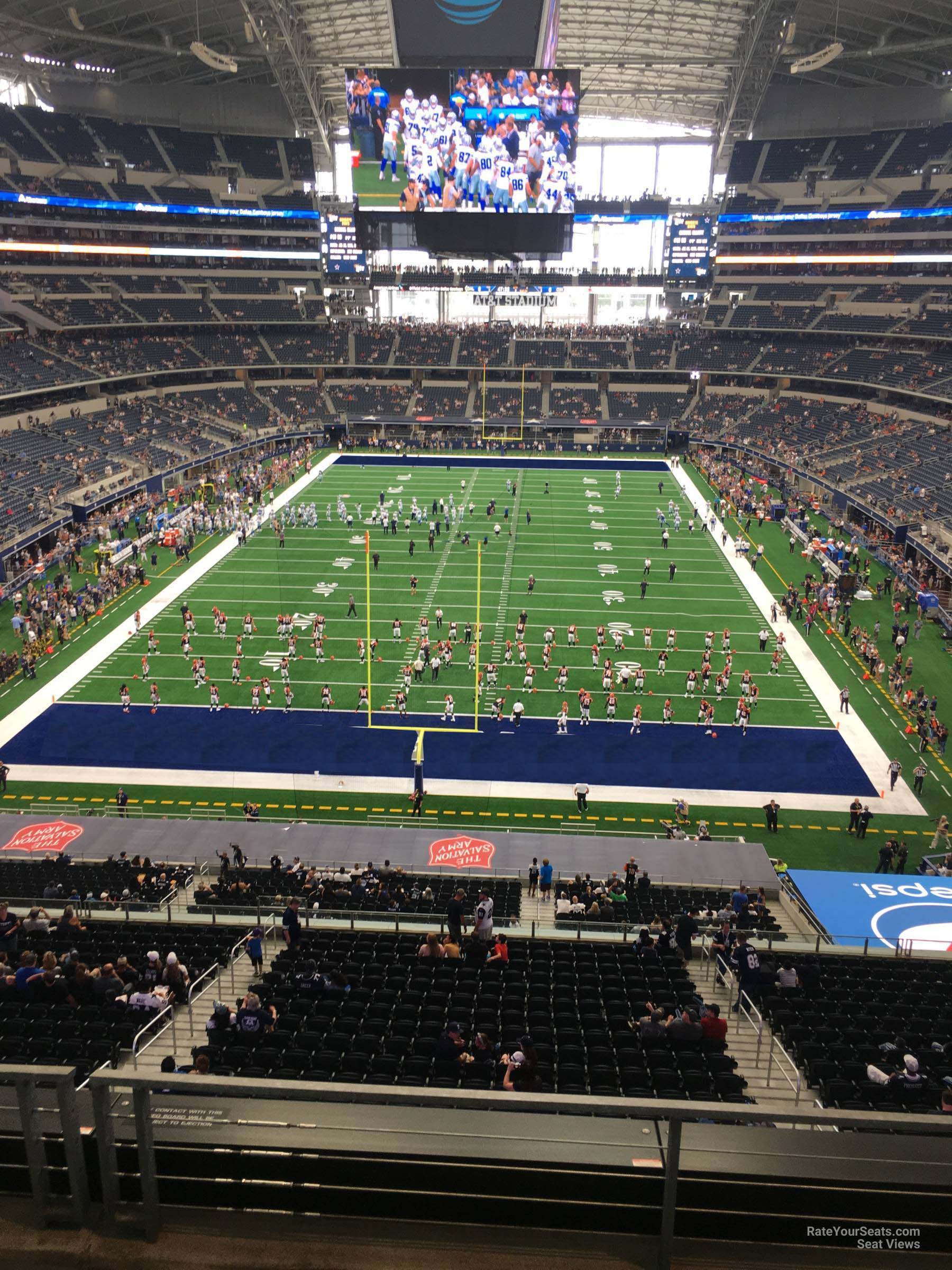 section 347, row 3 seat view  for football - at&t stadium (cowboys stadium)