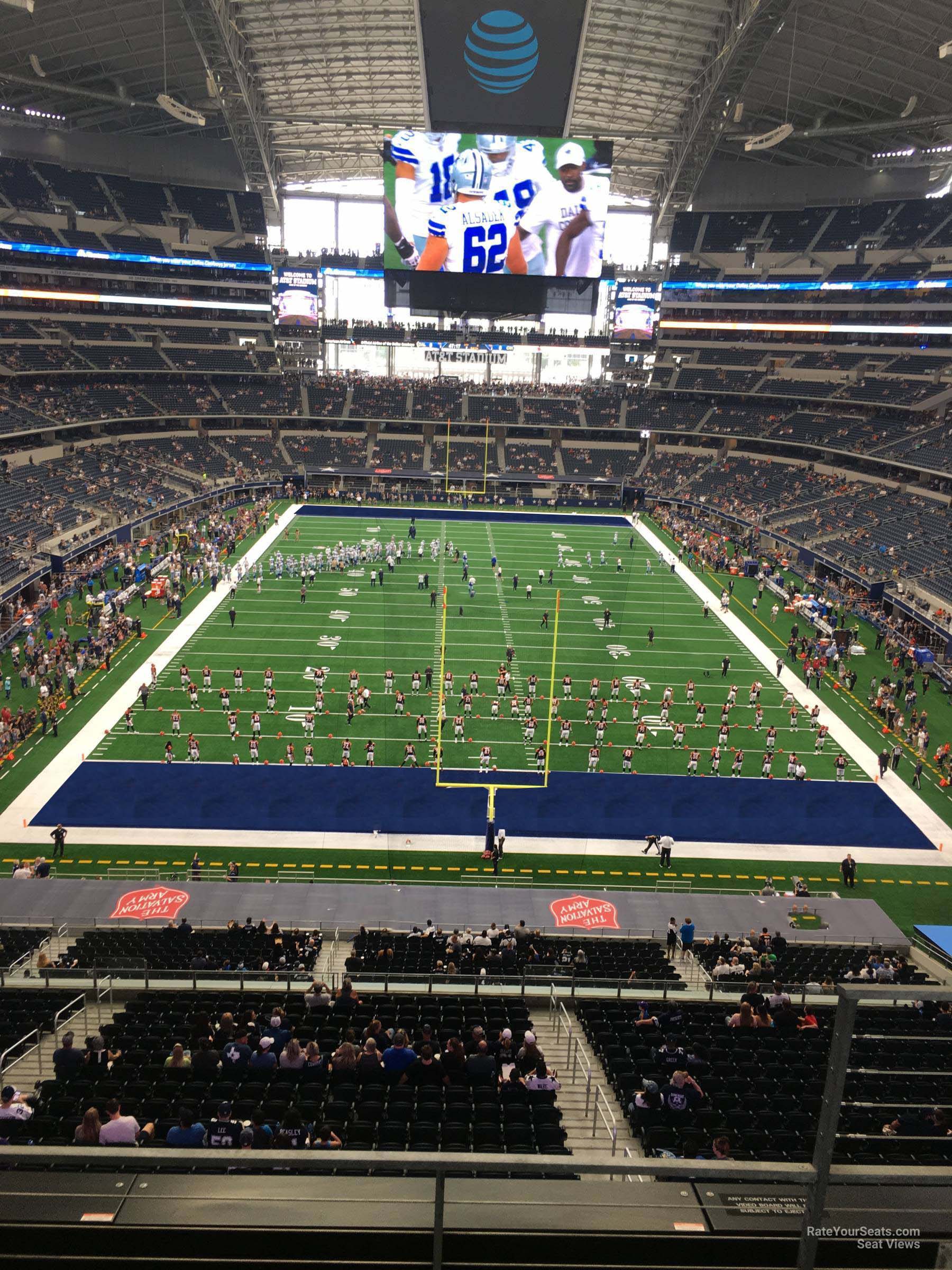 section 348, row 3 seat view  for football - at&t stadium (cowboys stadium)