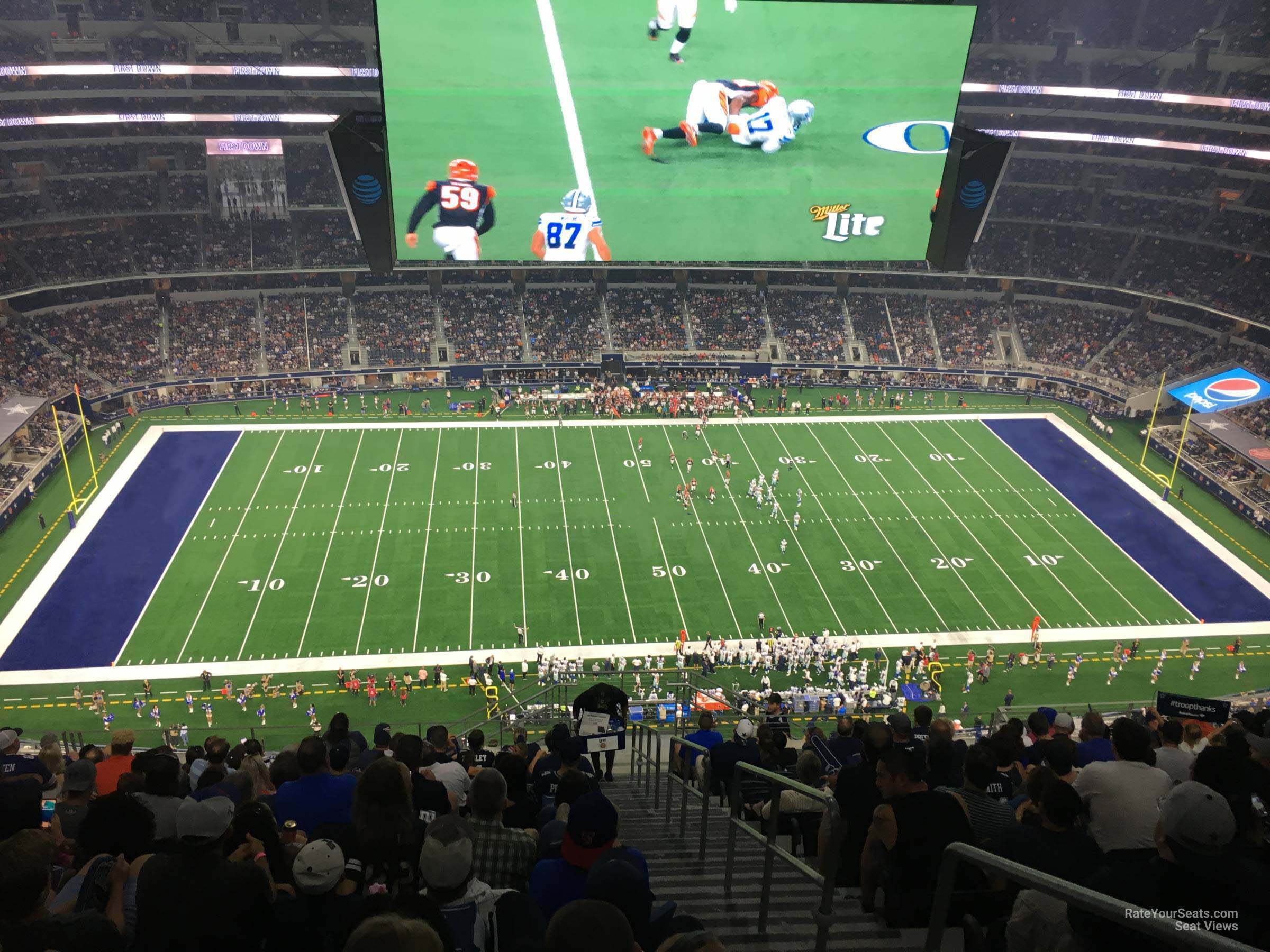 section 413, row 22 seat view  for football - at&t stadium (cowboys stadium)
