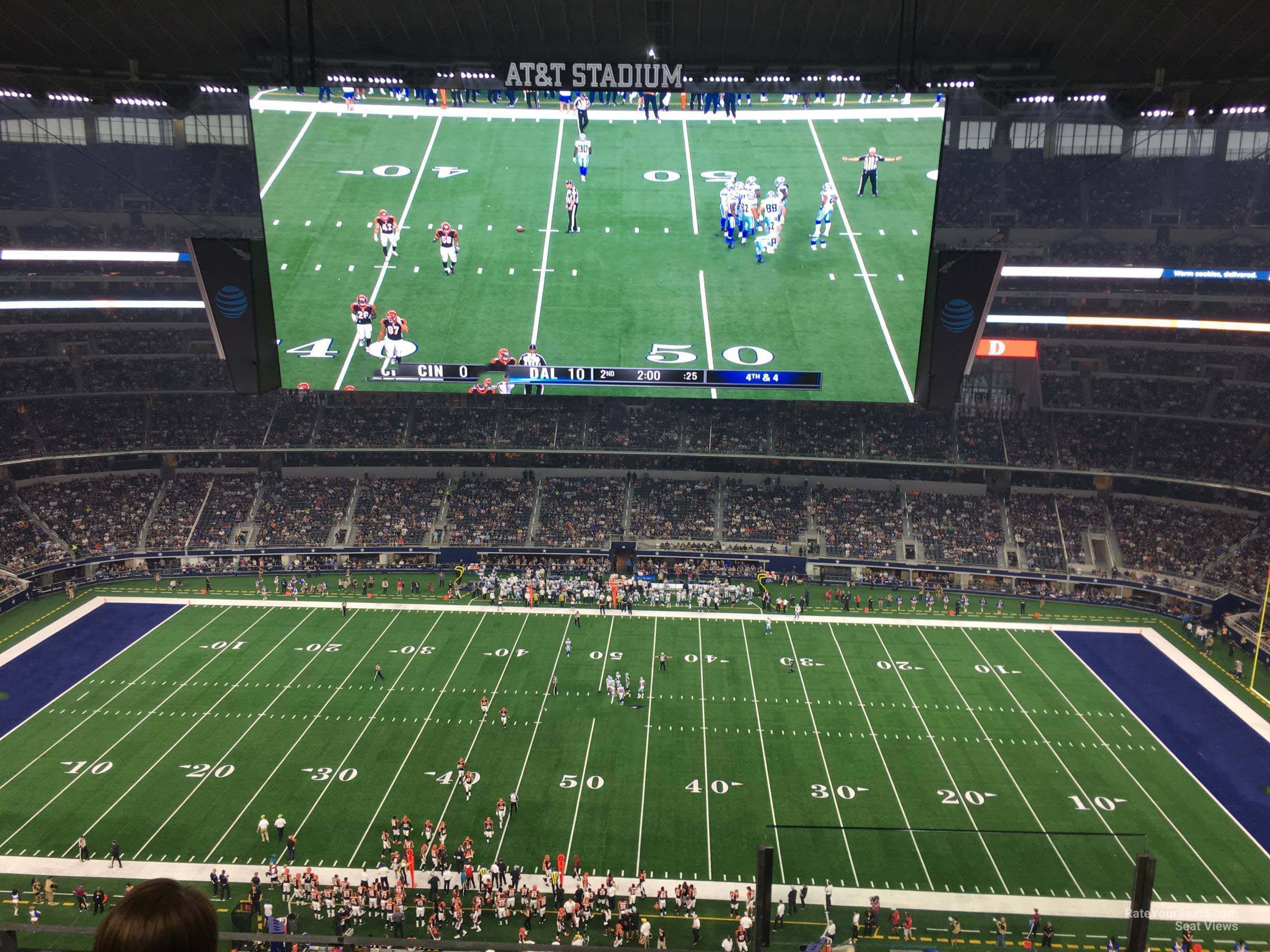 section 442, row 4 seat view  for football - at&t stadium (cowboys stadium)