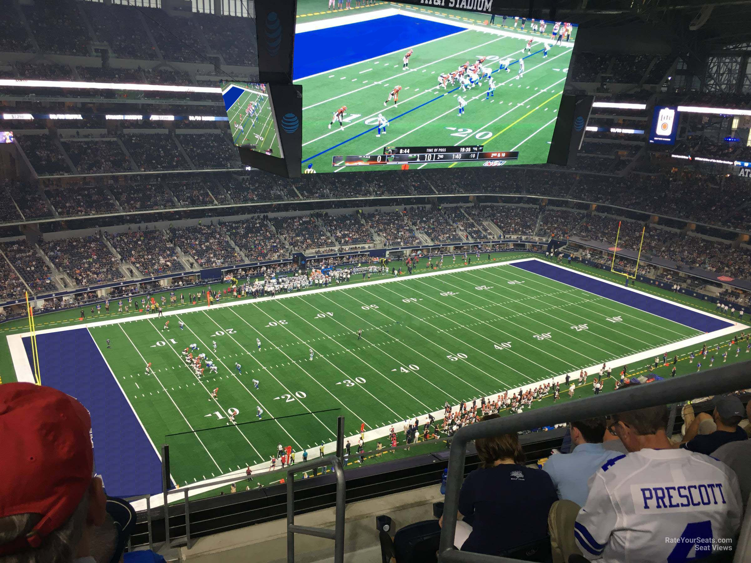 section 450, row 4 seat view  for football - at&t stadium (cowboys stadium)